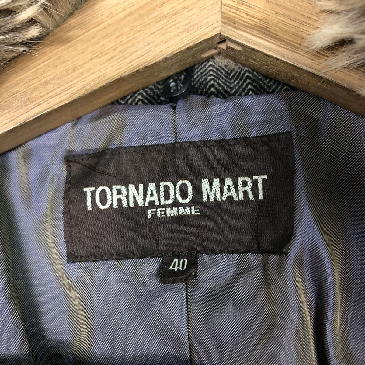 Tornado Mart 🔥VINTAGE HICKORY CHORE JACKET TORNADO MART MINK FUR COLLAR Size S / US 4 / IT 40 - 21 Thumbnail