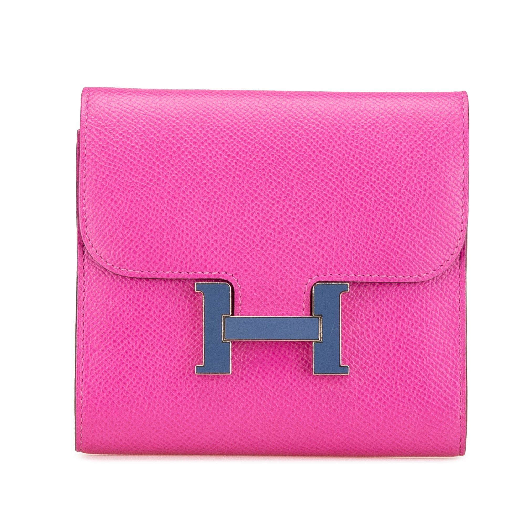 Hermes Hermès Epsom Constance Compact Wallet Pink Size ONE SIZE - 1 Thumbnail