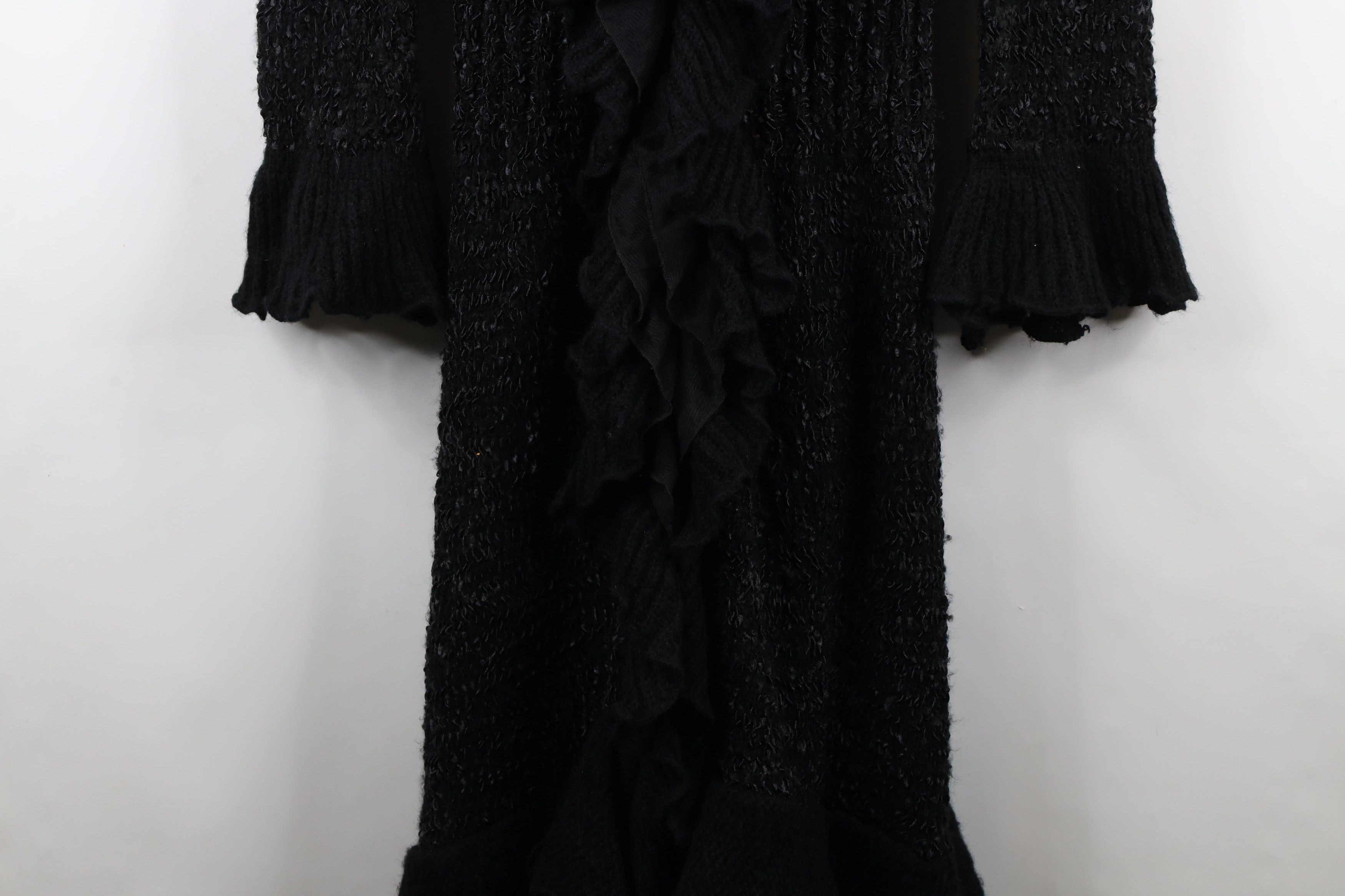 Vintage Vintage 90s Goth Ruffled Toggle Button Full Length Sweater Size XL / US 12-14 / IT 48-50 - 4 Thumbnail