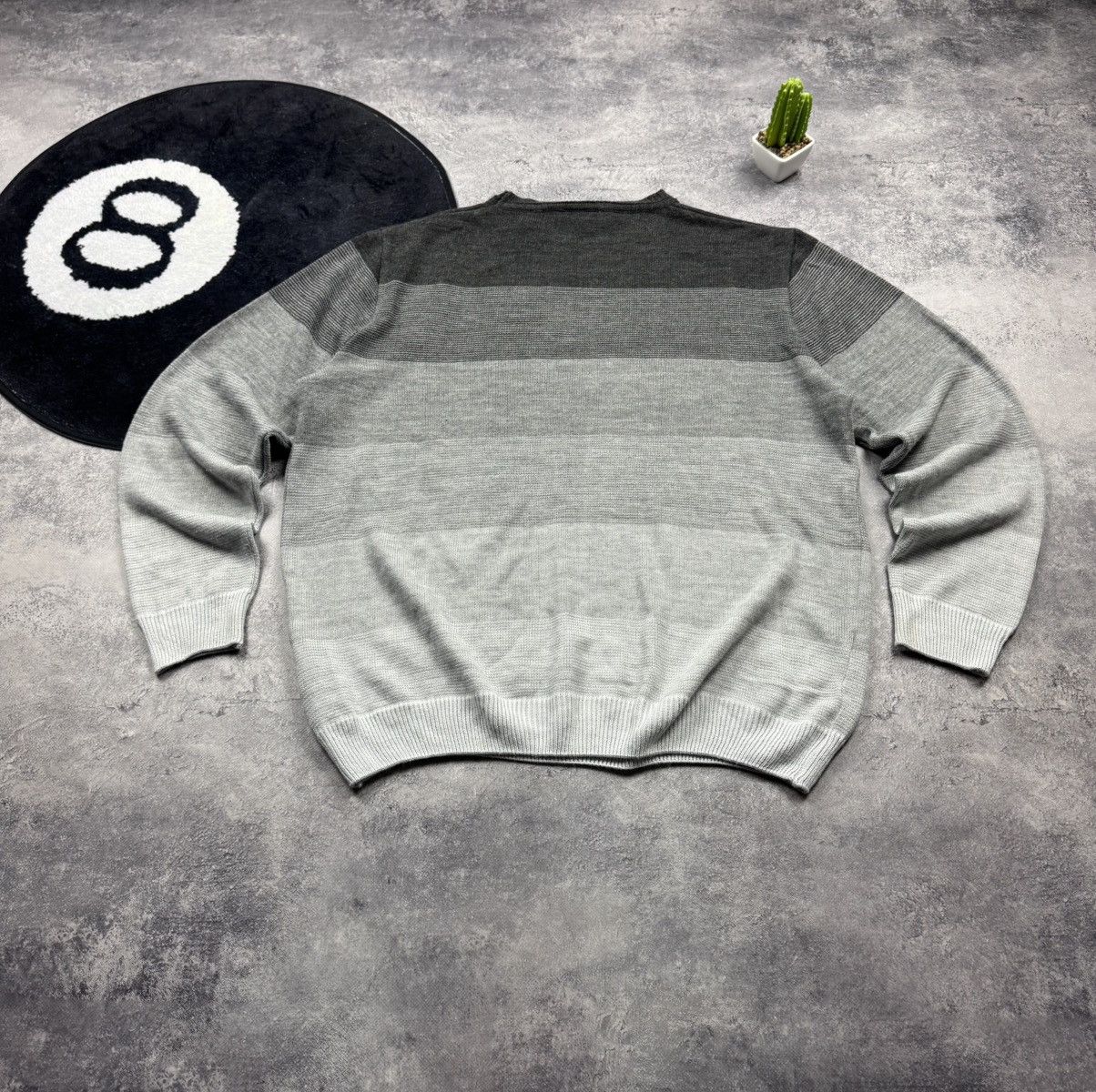 Comme des Garcons SHIRT Comme des Garçons SHIRT Gradient Striped Sweater Grey Sz L Size US L / EU 52-54 / 3 - 10 Thumbnail