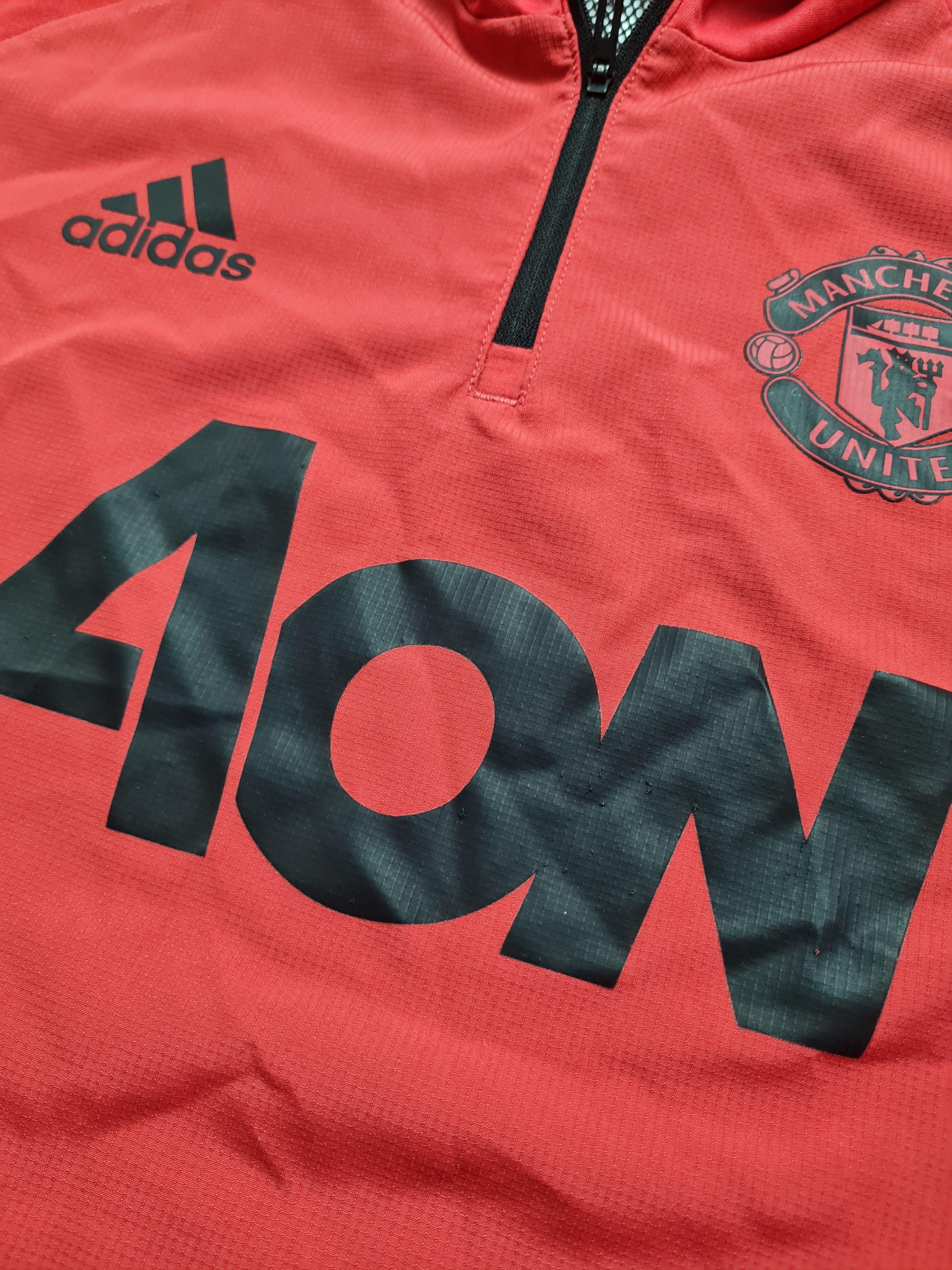 Adidas Adidas 2018-19 Manchester United 1/4 Zip Hooded Training Top Size US L / EU 52-54 / 3 - 10 Thumbnail