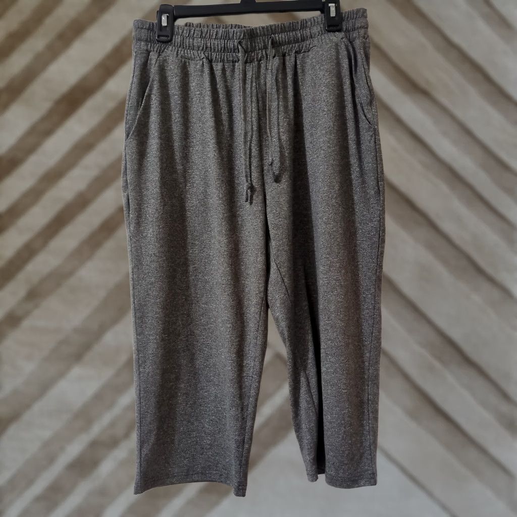 Vintage UEU Gray Casual Loose Wide Leg Cozy High Waist Yoga Capris Womens L Size ONE SIZE - 1 Thumbnail