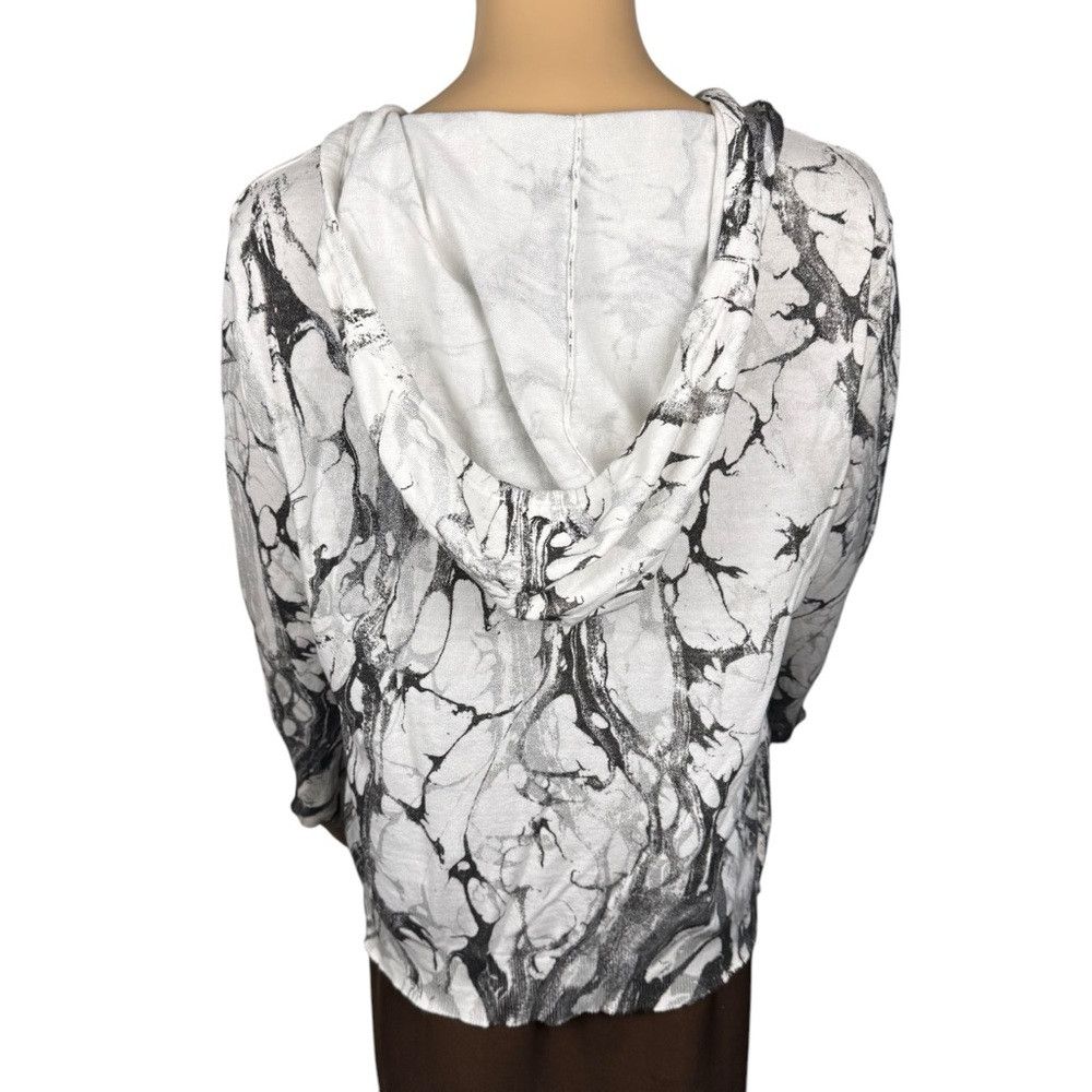 Other Caryn Vallone Marble Print Cotton Long Sleeve Hoodie Sweate Size S / US 4 / IT 40 - 3 Thumbnail