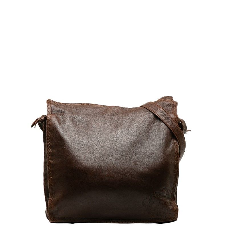 Loewe Loewe Loewe Anagram Leather Shoulder Bag Brown Leather Crossbody Bag Size ONE SIZE - 1 Thumbnail