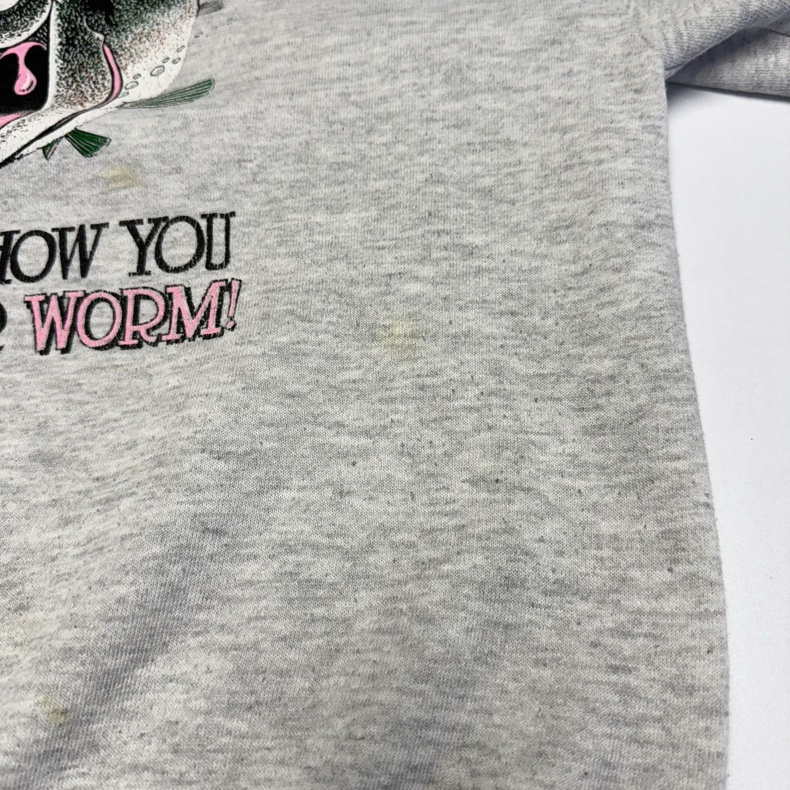 Vintage Vintage 90s Funny Parody Fishing Sweatshirt Mens Large Gray Size US L / EU 52-54 / 3 - 5 Thumbnail