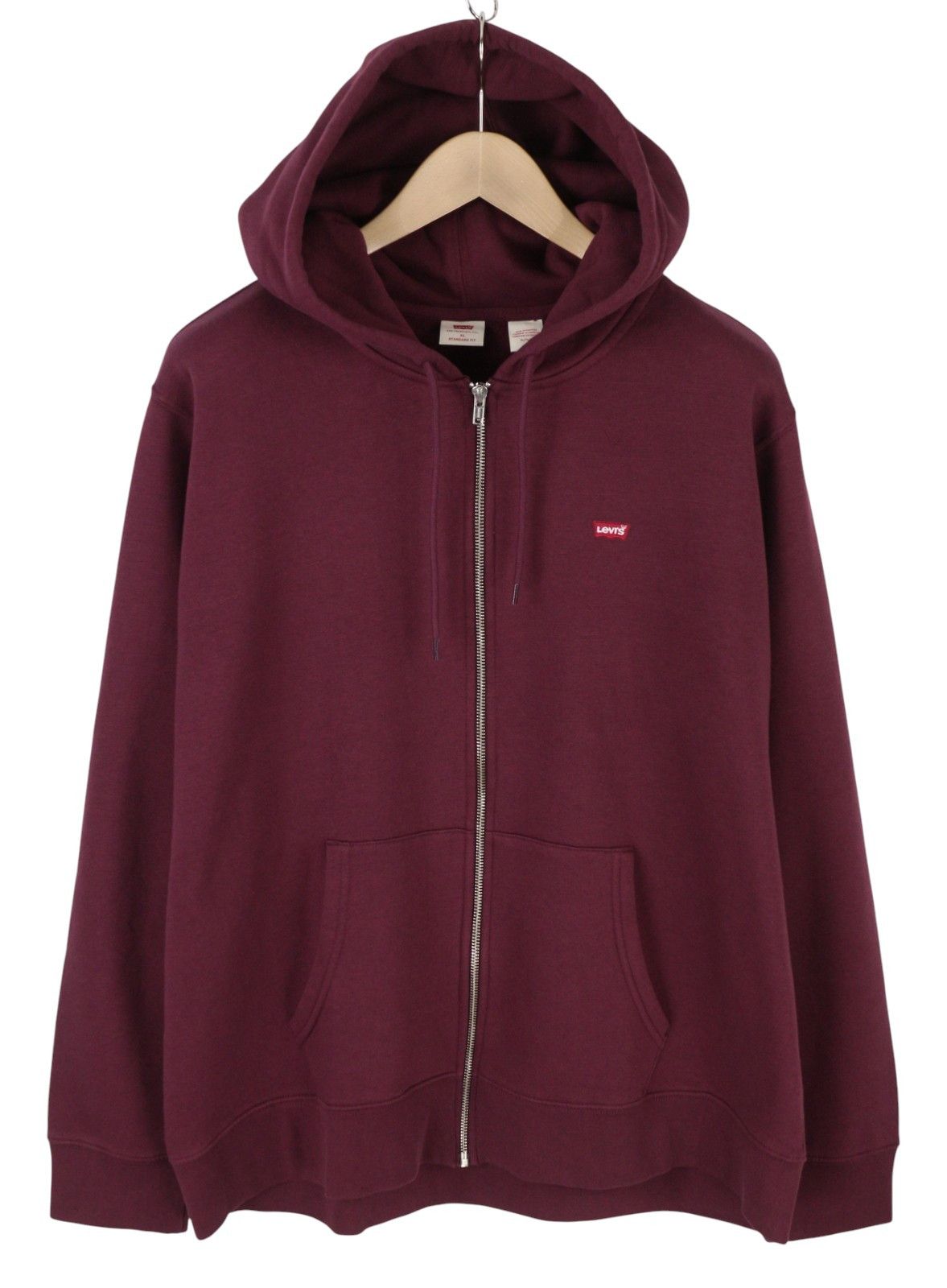 Levi's STANDARD FIT XL Burgundy Full Zip Logo Hooded 87113 Size US XL / EU 56 / 4 - 1 Thumbnail