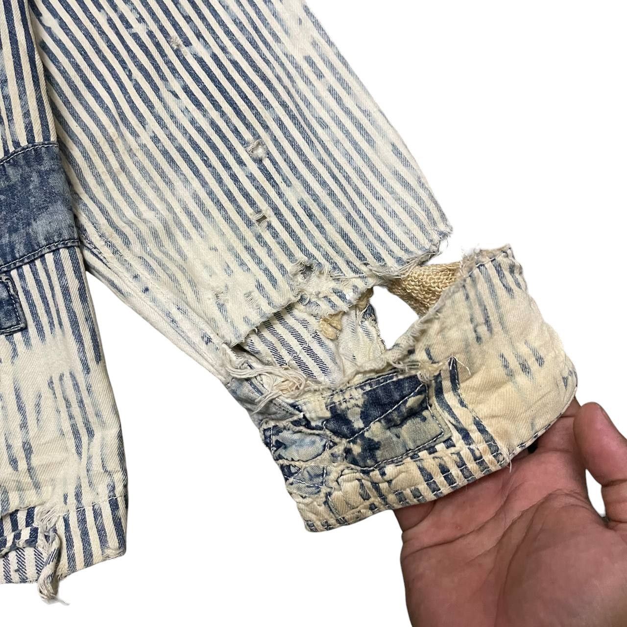 Japanese Brand Vintage Aozora Blue Heaven Thrashed Striped lgb hysterics Size US L / EU 52-54 / 3 - 6 Thumbnail