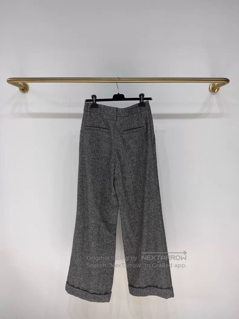 Brunello Cucinelli Brunello Cucinelli Wool and alpaca blend herringbone wide- Size 25" / US 0 / IT 36 - 5 Thumbnail