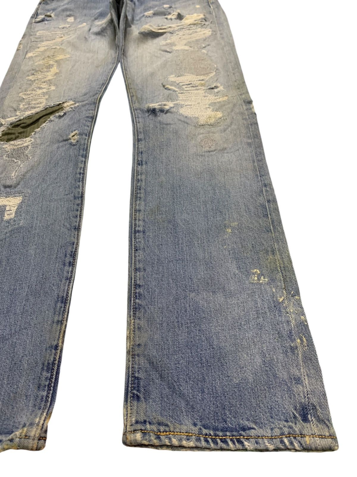 Levi's Vintage Levis 501 Mud Wash Distressed Patched Jeans Size US 31 - 7 Thumbnail