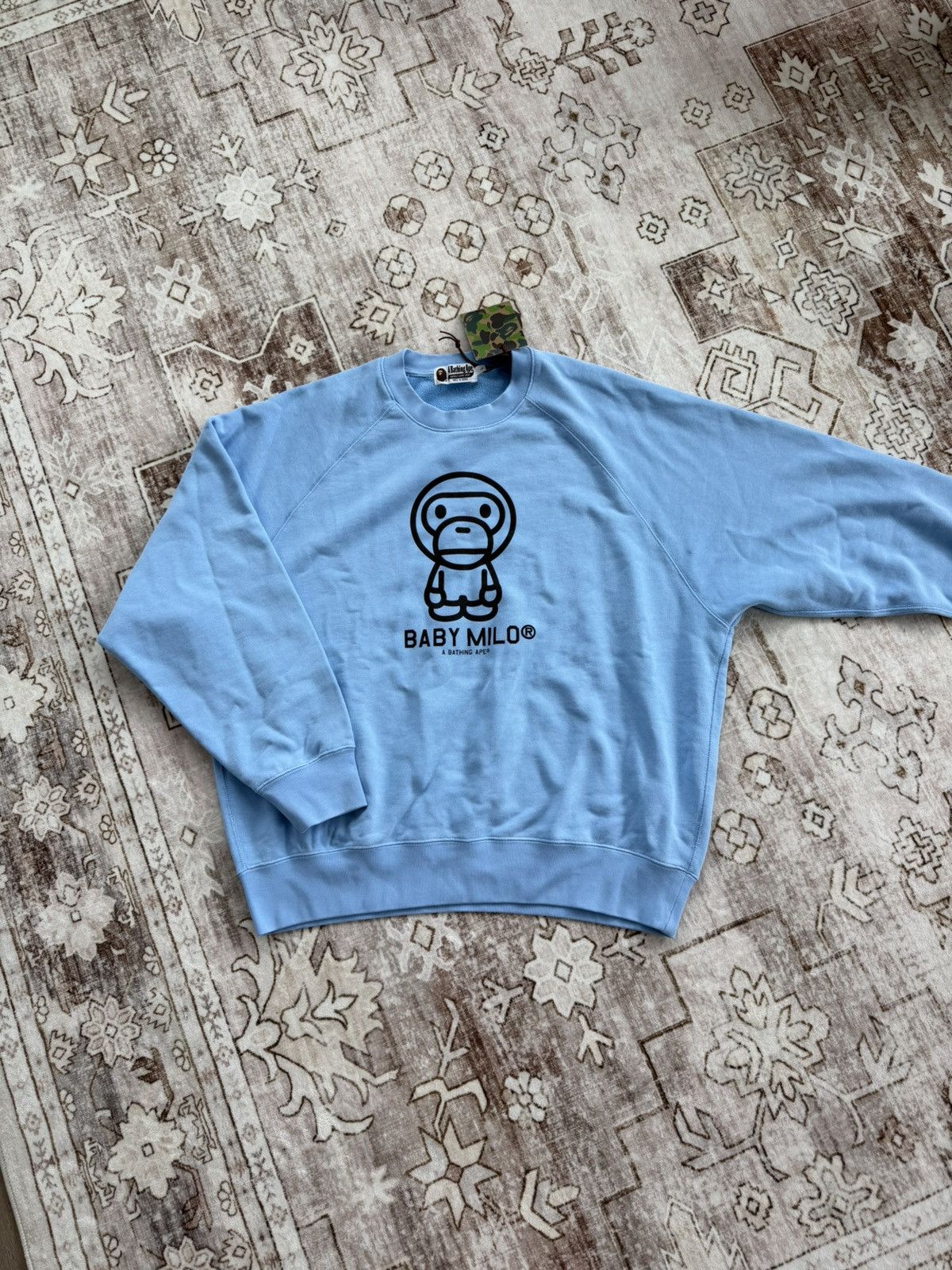 Bape HEAVY WASH BABY MILO RELAXED FIT CREWNECK SWEATSHIRT LARGE Size US L / EU 52-54 / 3 - 1 Thumbnail