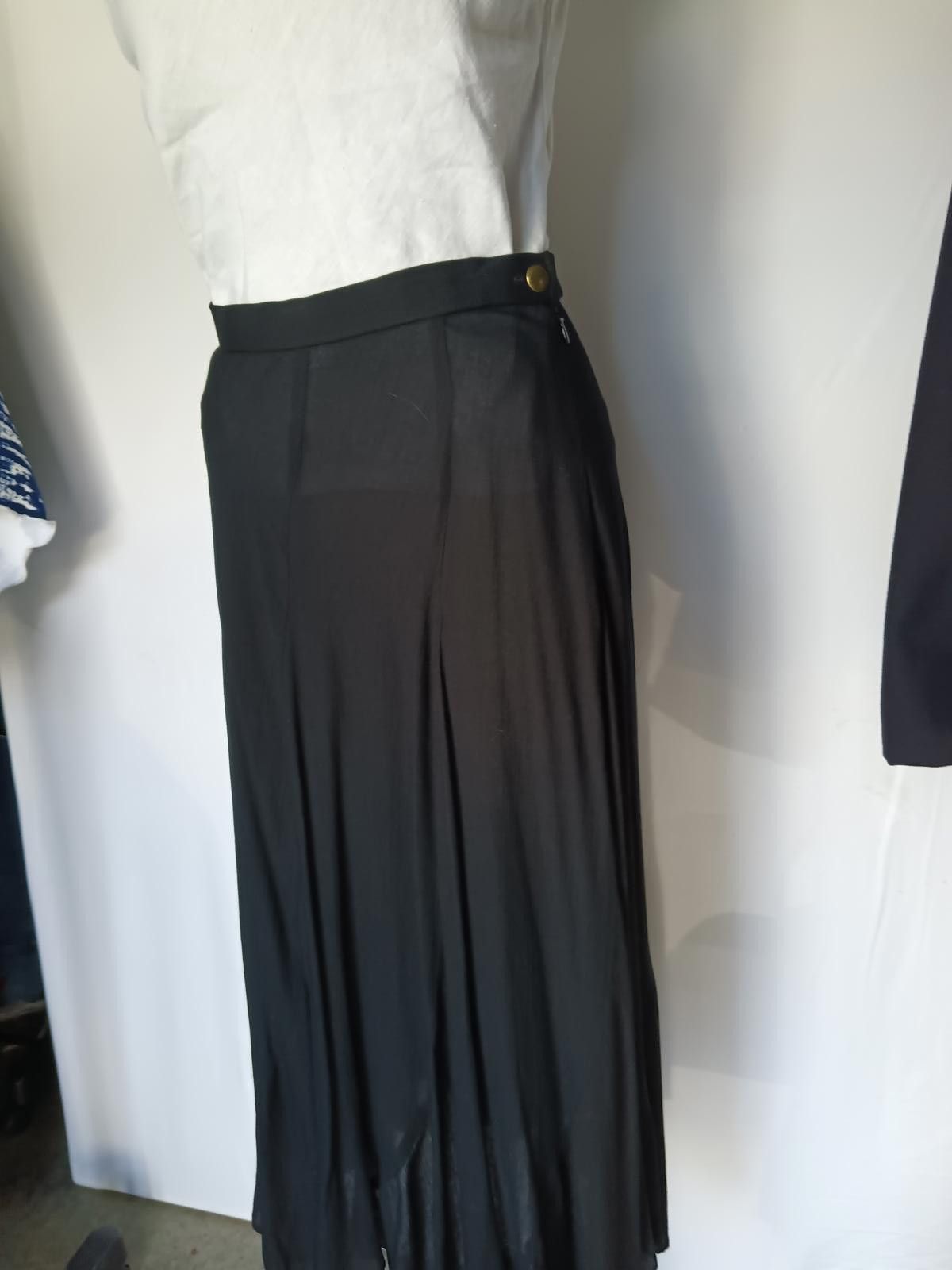 Designer Elegant Black Maxi Skirt - Size 10 Size 32" / US 10 / IT 46 - 3 Thumbnail