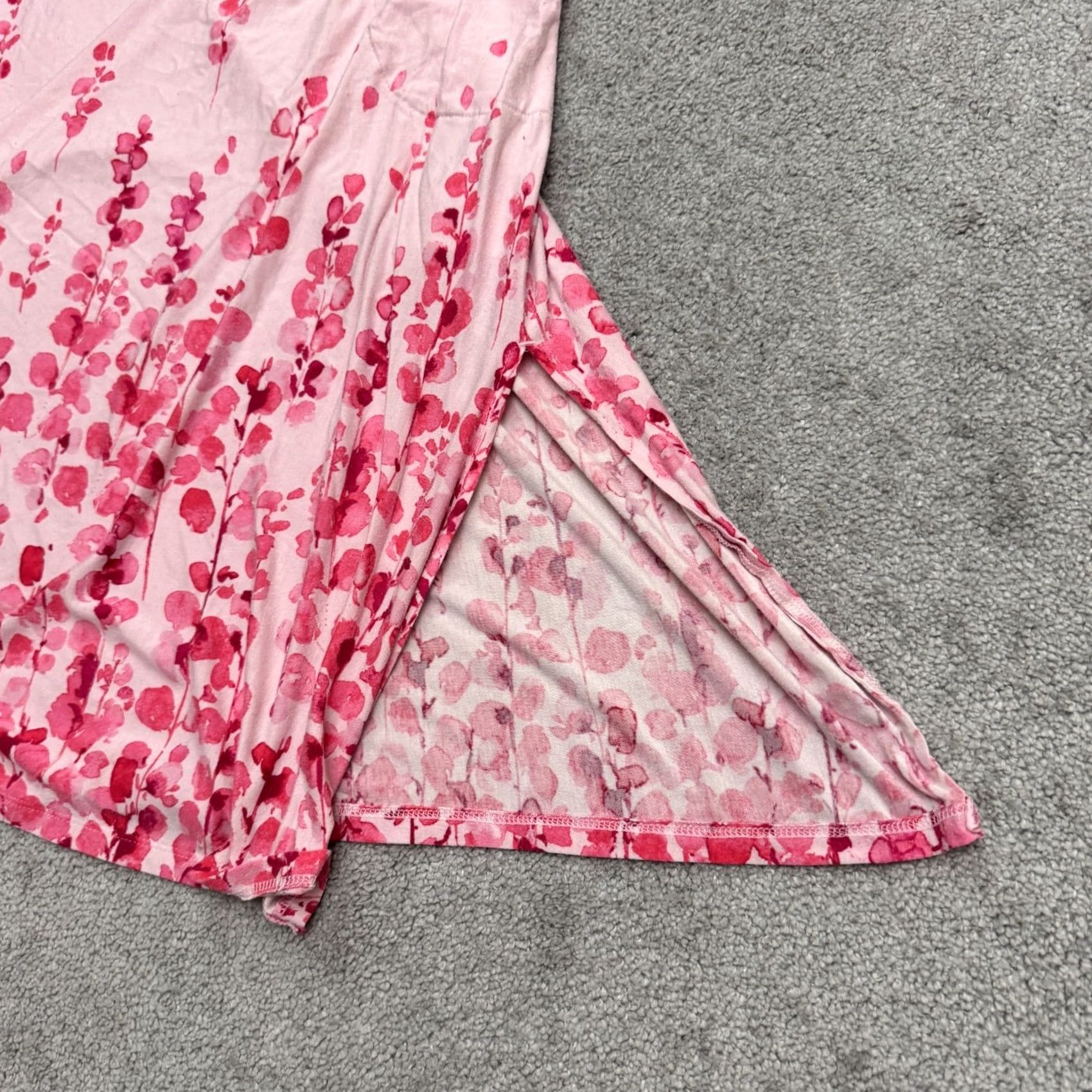 Donna Karan Donna Karan Sleepwear Nightgown Midi Dress Womens Large Pink Floral Bohemian Size L / US 10 / IT 46 - 6 Thumbnail