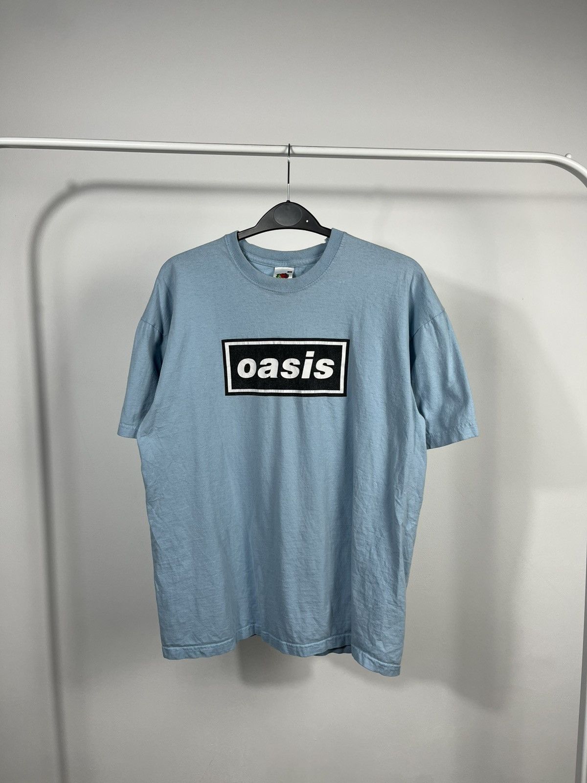 Oasis Band Logo T Shirt Blue Fruit of the Loom Size M