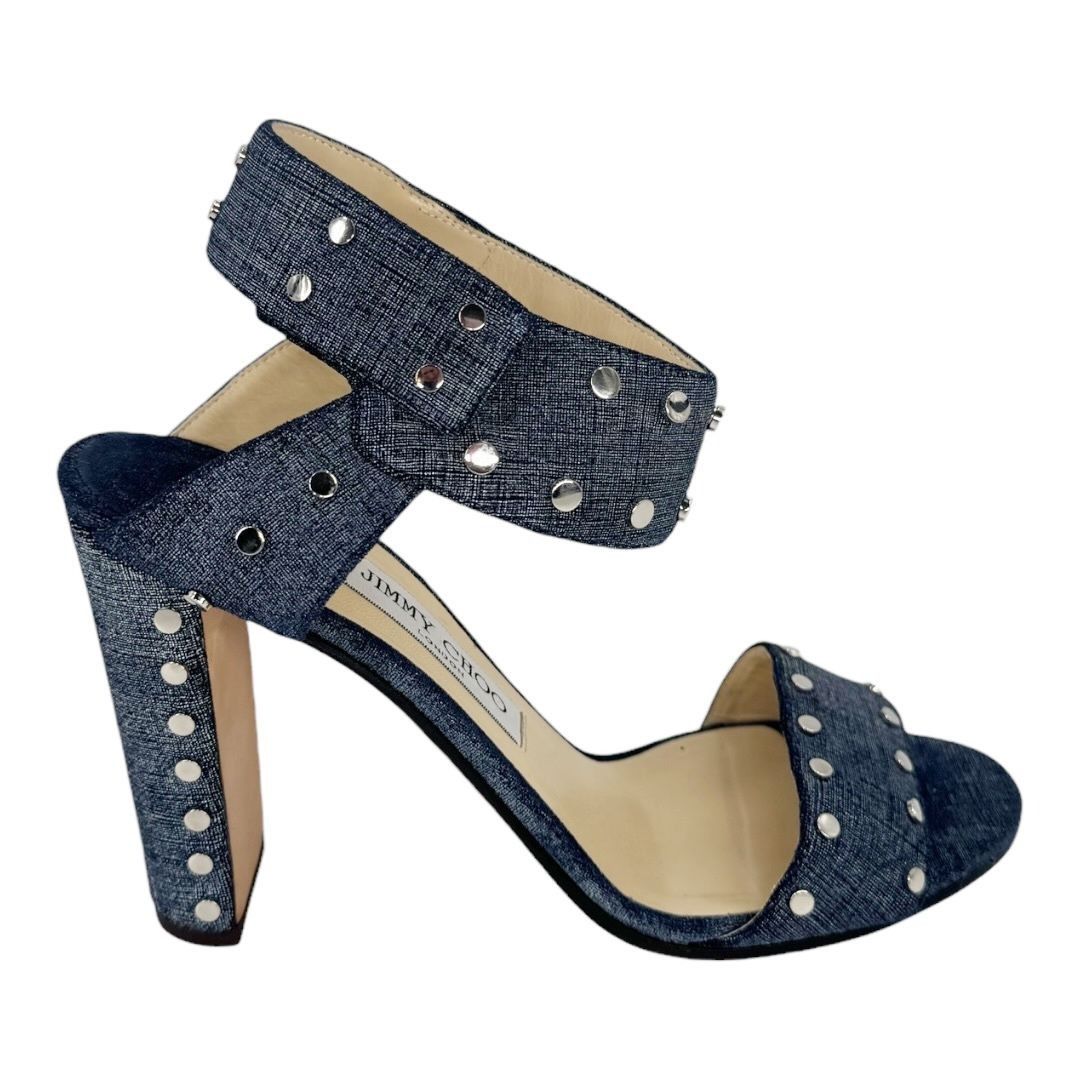 Jimmy Choo Jimmy Choo Denim Studded Sandals Size US 9.5 / IT 39.5 - 1 Thumbnail
