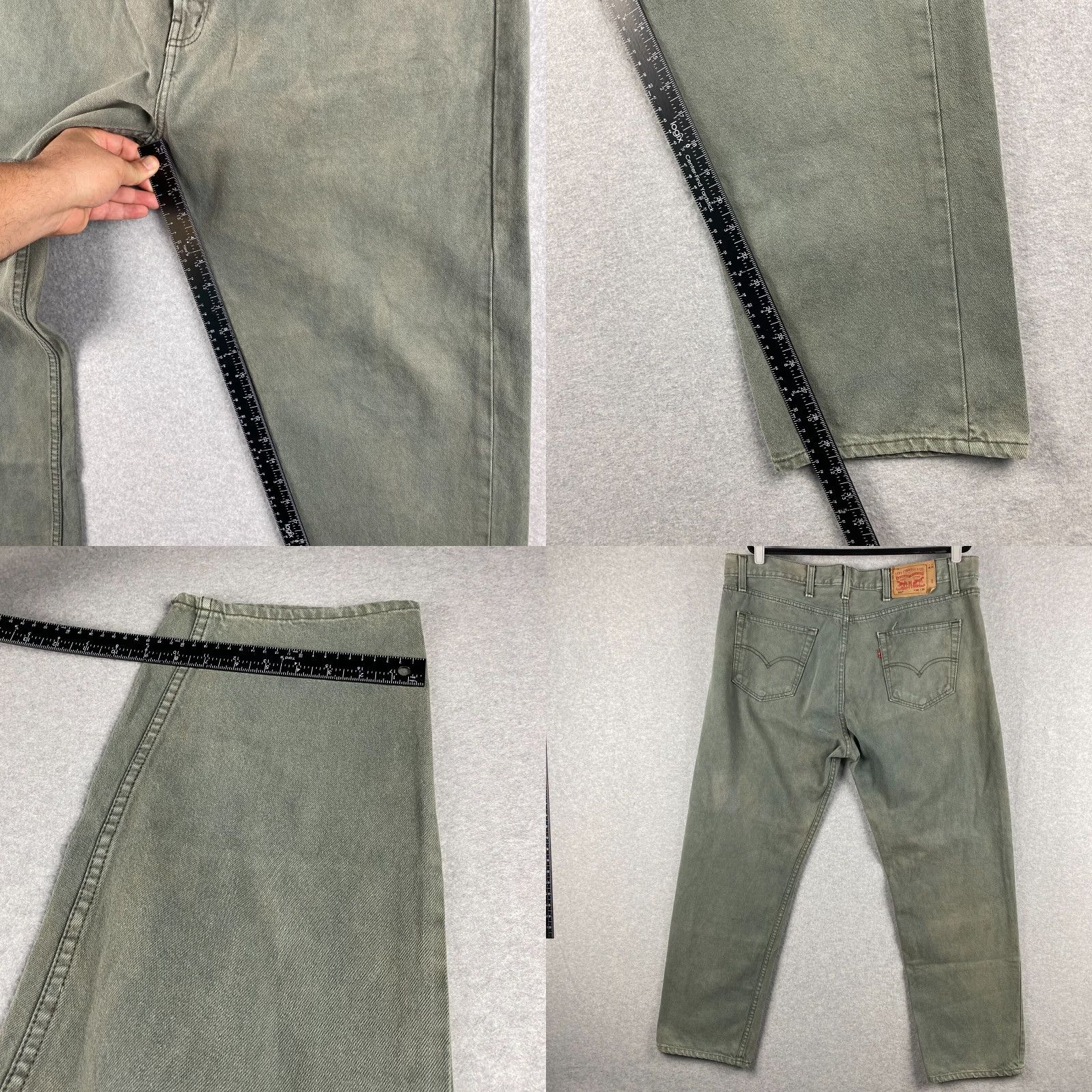 Levi's VINTAGE Levis 501 Jeans Men Gray Dark Wash 40 x 30 Regular Straight Button Fly 5-Pocket Denim Cotton Blend Distressed Modern Mens Size US 40 / EU 56 - 8 Thumbnail