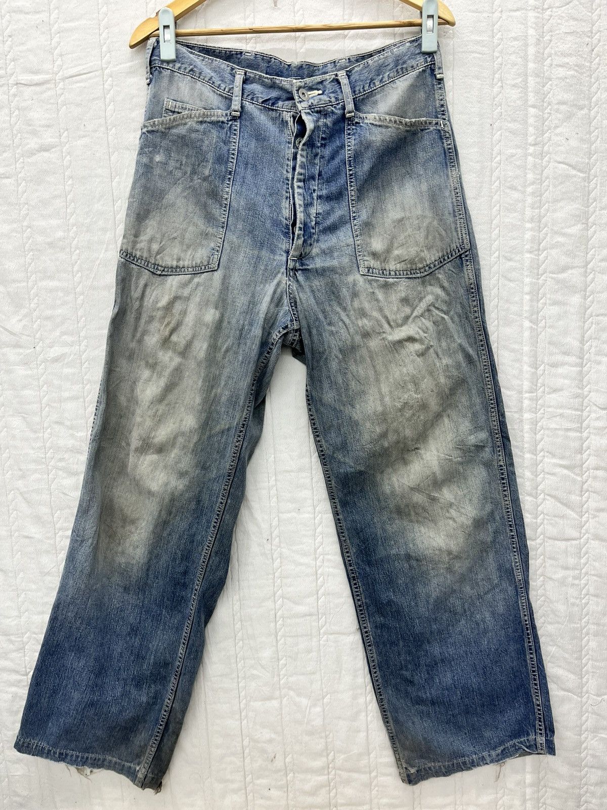 Vintage US ARMY DISTRESSED CARPENTER DENIM Size US 31 - 1 Thumbnail