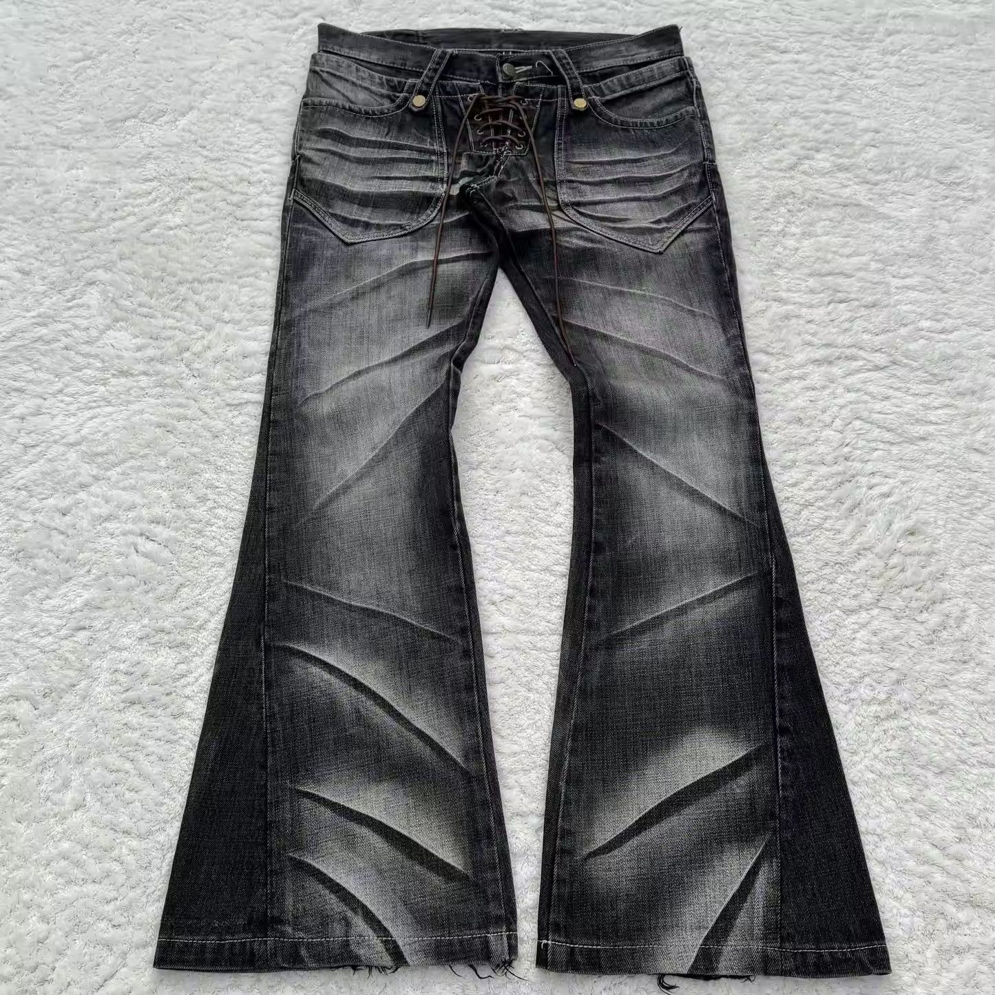 Y2k Flared Lace Up Jean