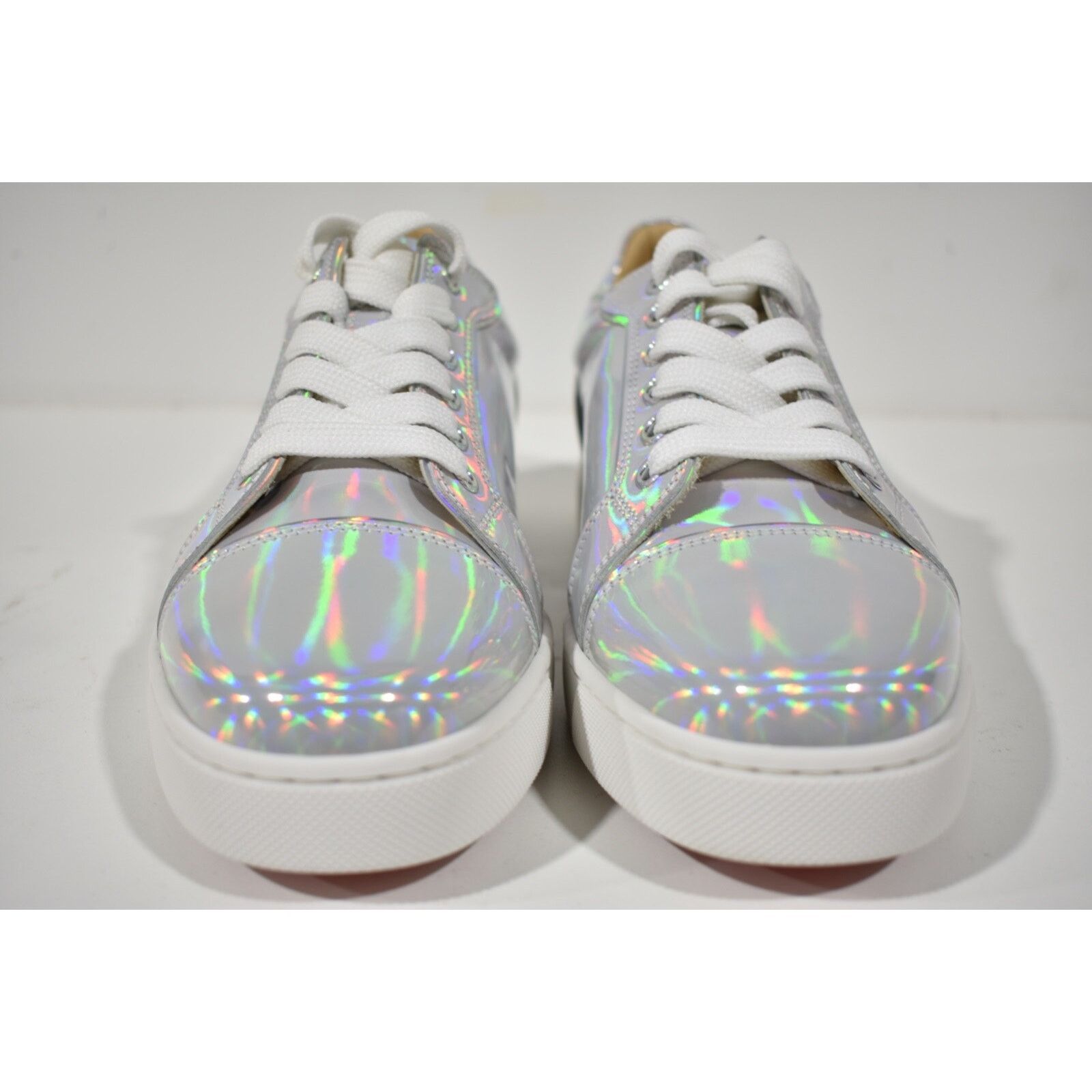 Christian Louboutin Vieira Flat Bianco White Patent Psychic Low Top Sneaker 37 Size US 7 / IT 37 - 4 Thumbnail