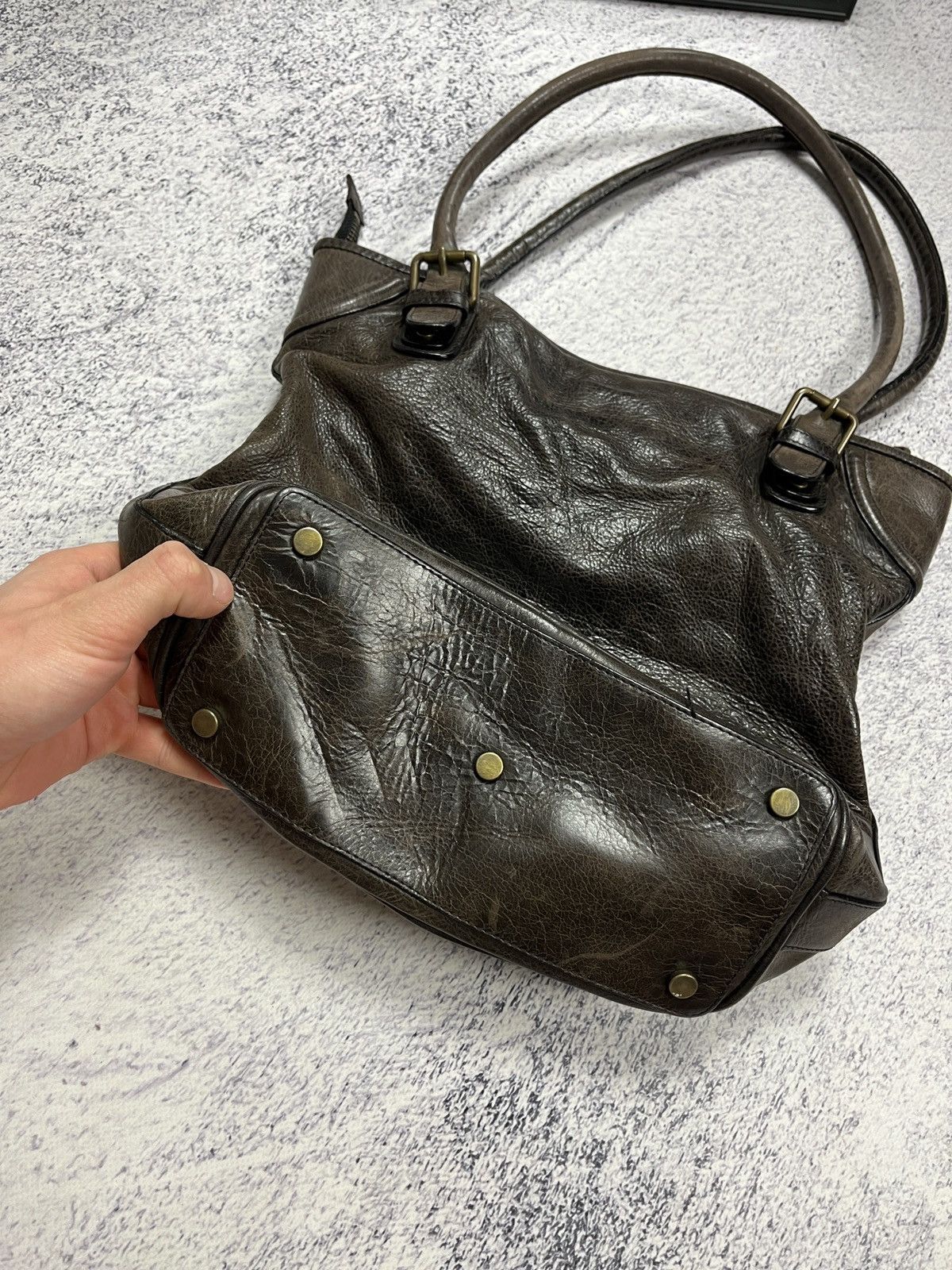 Belstaff × Vintage Vintage Belstaff Audrey Shoulder Bag Waxed Leather 90’s Size ONE SIZE - 11 Thumbnail