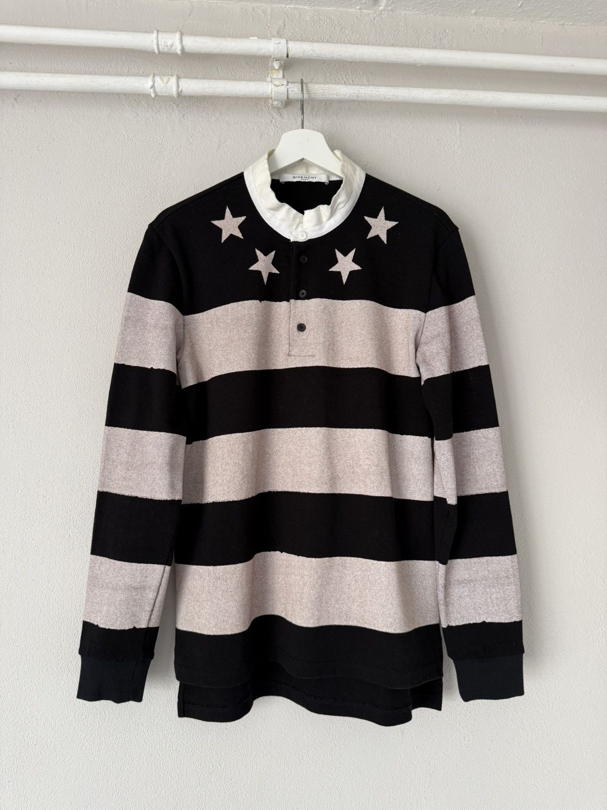 Givenchy Givenchy Star Stripe Rugby Shirt in Cuban Fit Size US S / EU 44-46 / 1 - 1 Thumbnail