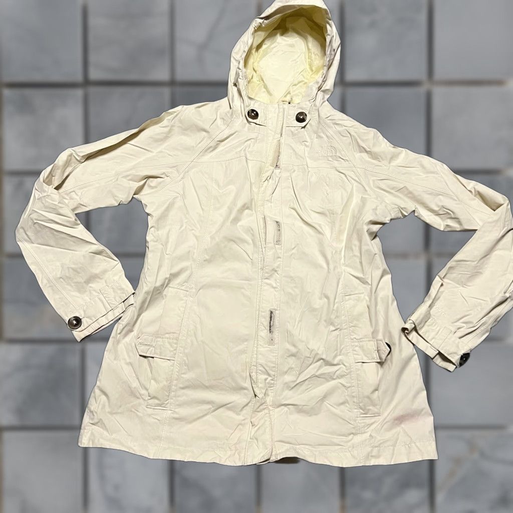 The North Face Jacket Womens Medium Hyvent Nylon Rain Coat Windbreaker Cream M Womens Rain Coat Nylon Jacket in Beige