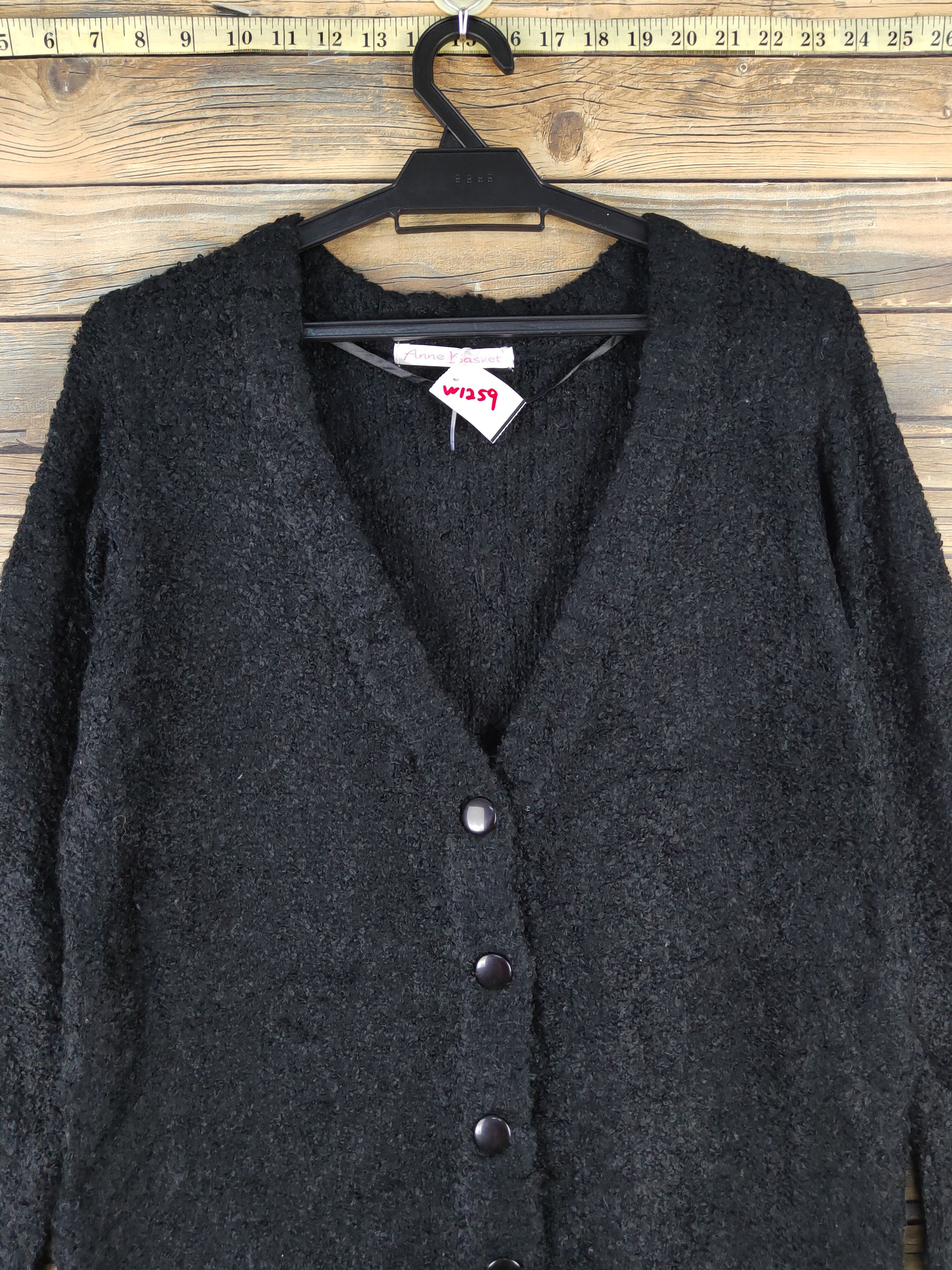 Japanese Brand × Vintage Anne Basket Black Knitwear Cardigan #W1259 Size M / US 6-8 / IT 42-44 - 2 Thumbnail