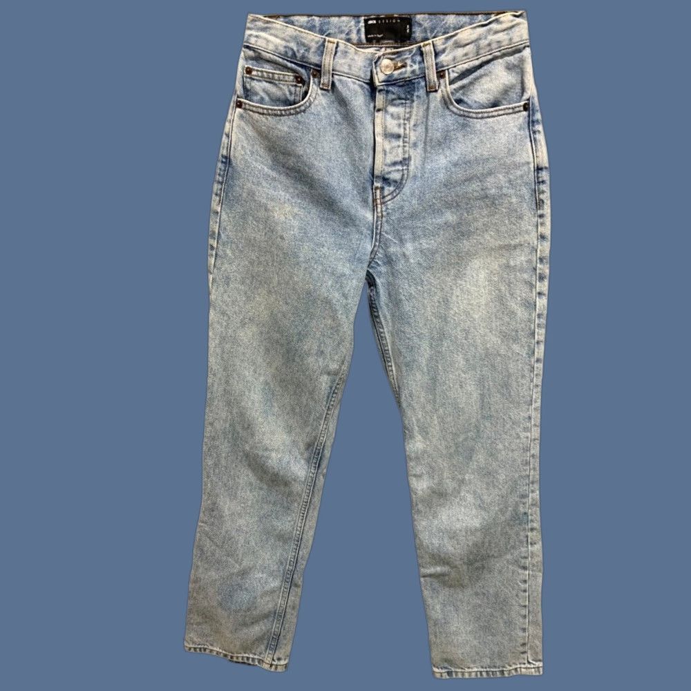Vintage VINTAGE Asos Design Jeans Denim Acid Wash Retro Buttonfly Womens Straight Leg Size 25 100% cotton Blues Size 42" / US 20 - 1 Thumbnail