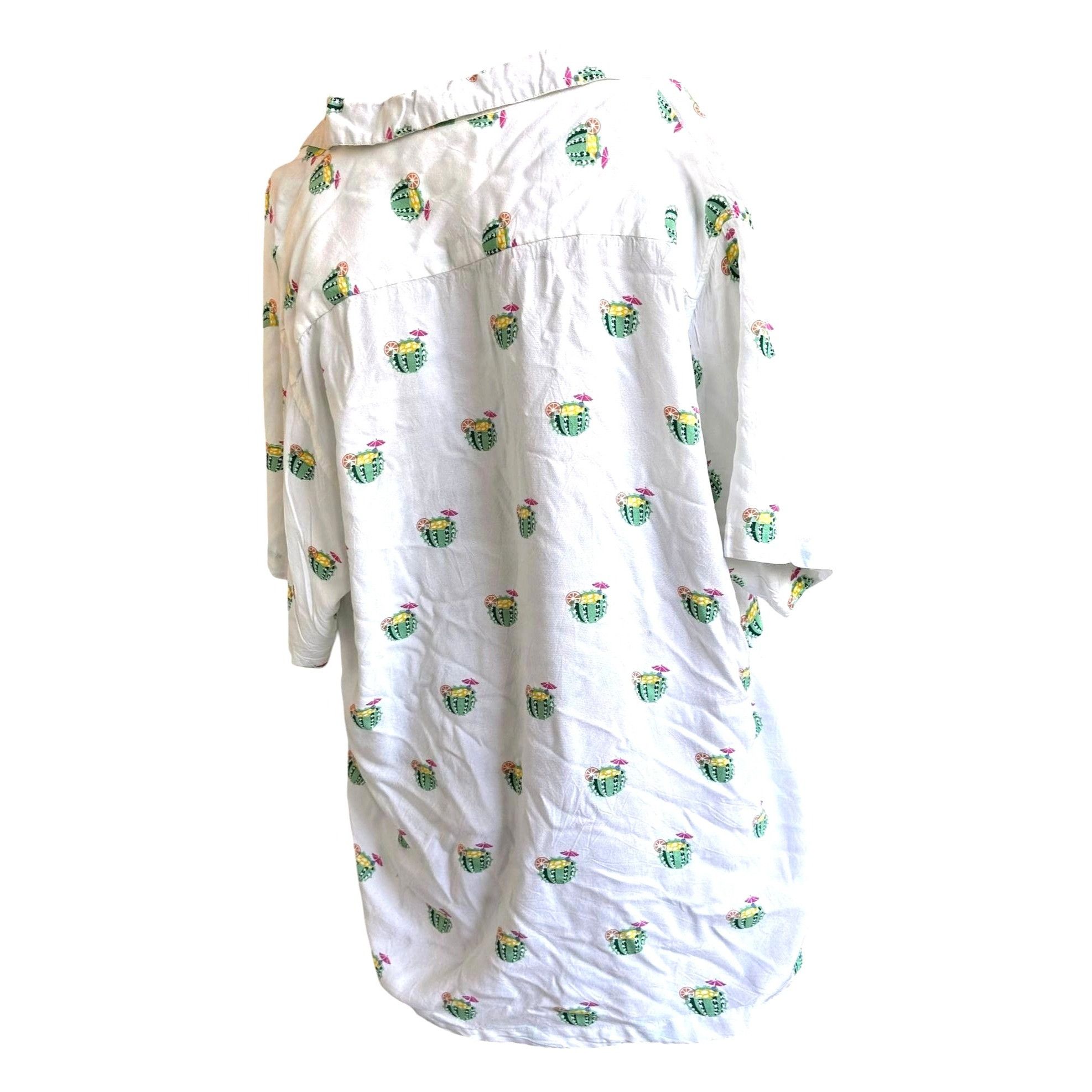 Vintage Rowdy Gentleman Cactus Cocktail Hawaiian Shirt XXL White Cru Size US XXL / EU 58 / 5 - 4 Thumbnail