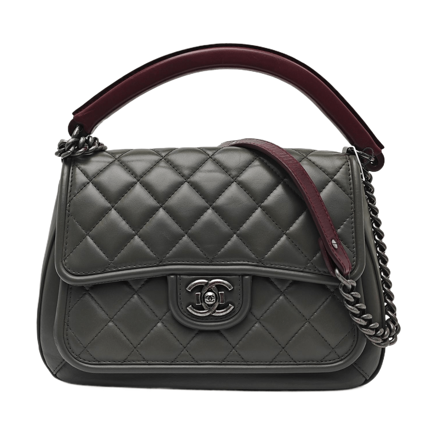 Chanel CHANEL Prestige Quilted Leather Shoulder Bag Gray Size ONE SIZE - 1 Thumbnail