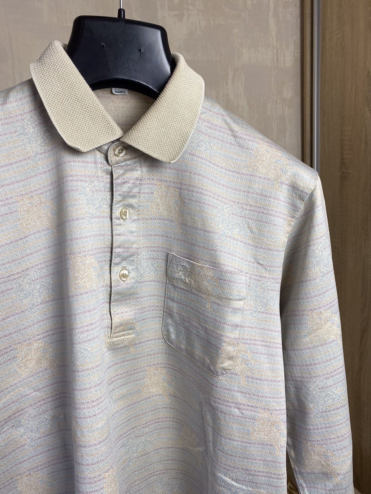 Burberry 🔥 90s Burberrys Rare Monogram Polo Long Sleeve Shirt Rugby Size US S / EU 44-46 / 1 - 2 Thumbnail