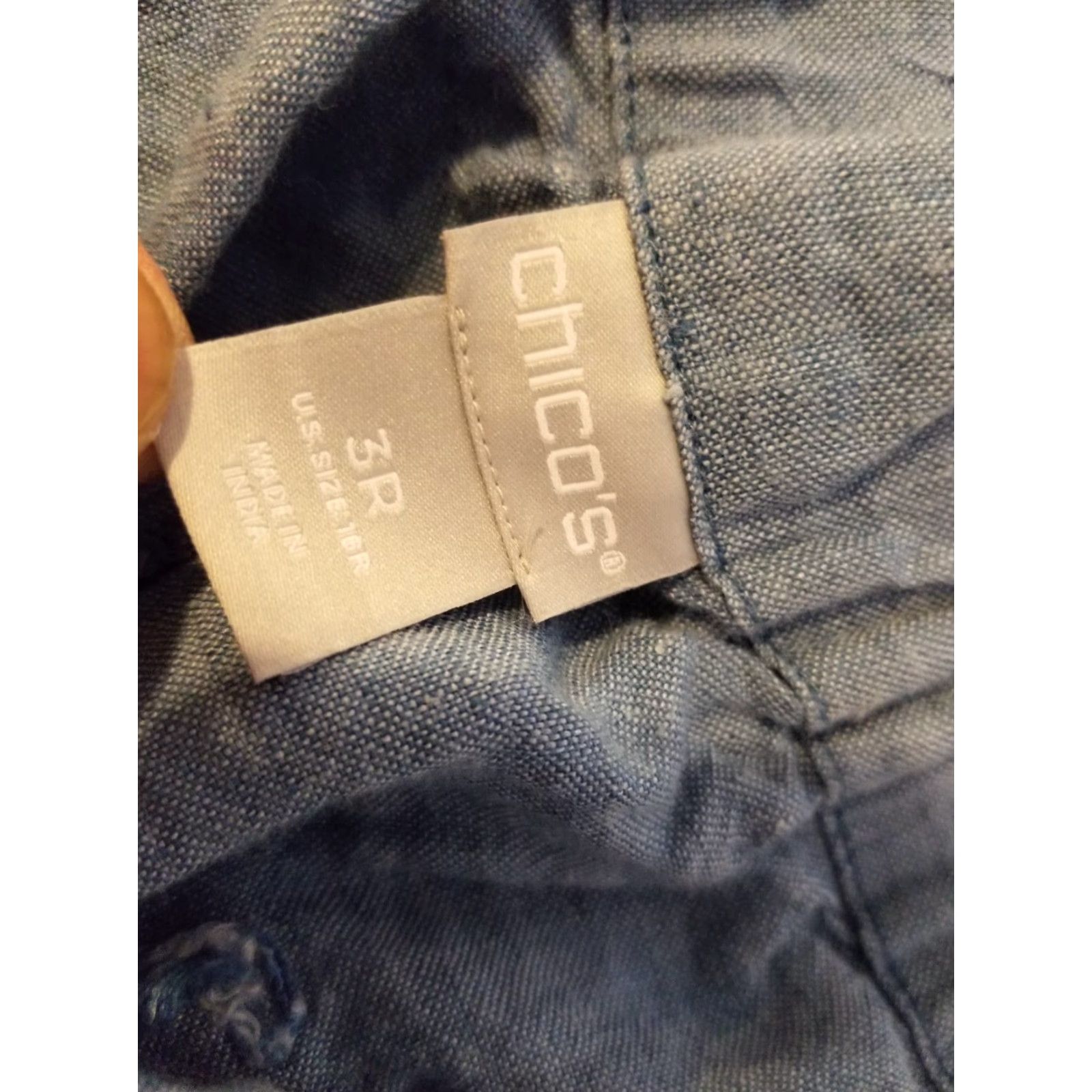Vintage Womens Chico's Linen Dress Pants 3R Blue Slack Trouser Dress Pants Womens 3R Blue Chico's Linen Pants Size 26" / US 2 / IT 38 - 6 Thumbnail
