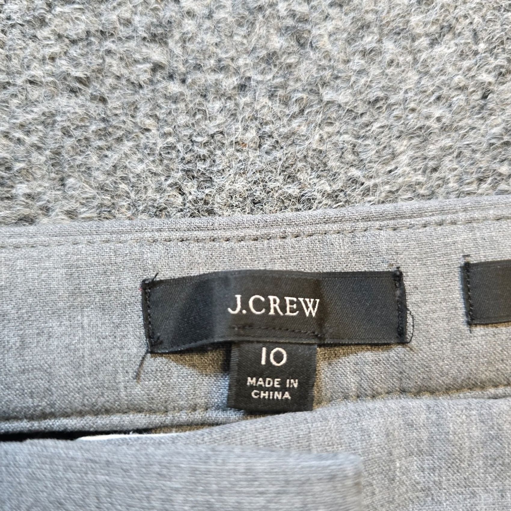 J.Crew J.CREW Pants Women Size 10 Gray Kate Cotton Blend Taper Flat Front Career Casual Pants Size 32" / US 10 / IT 46 - 4 Thumbnail