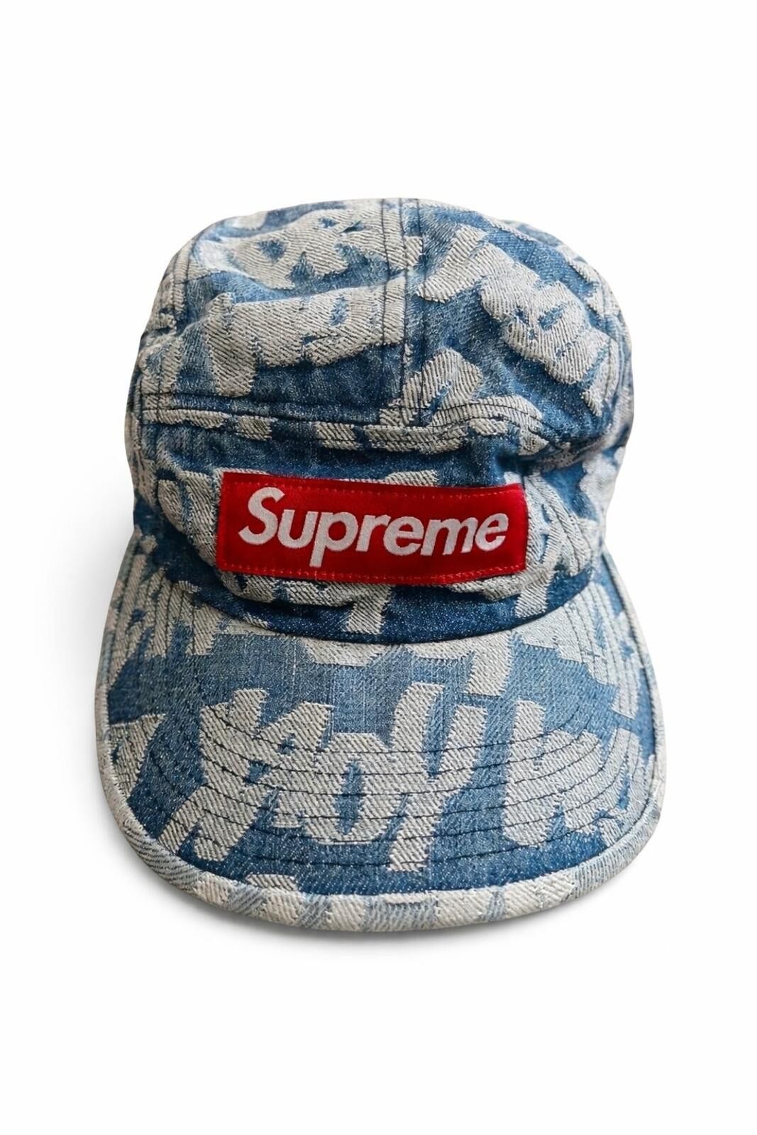 Supreme Supreme Frayed Croc Denim Camp Cap Indigo | Grailed