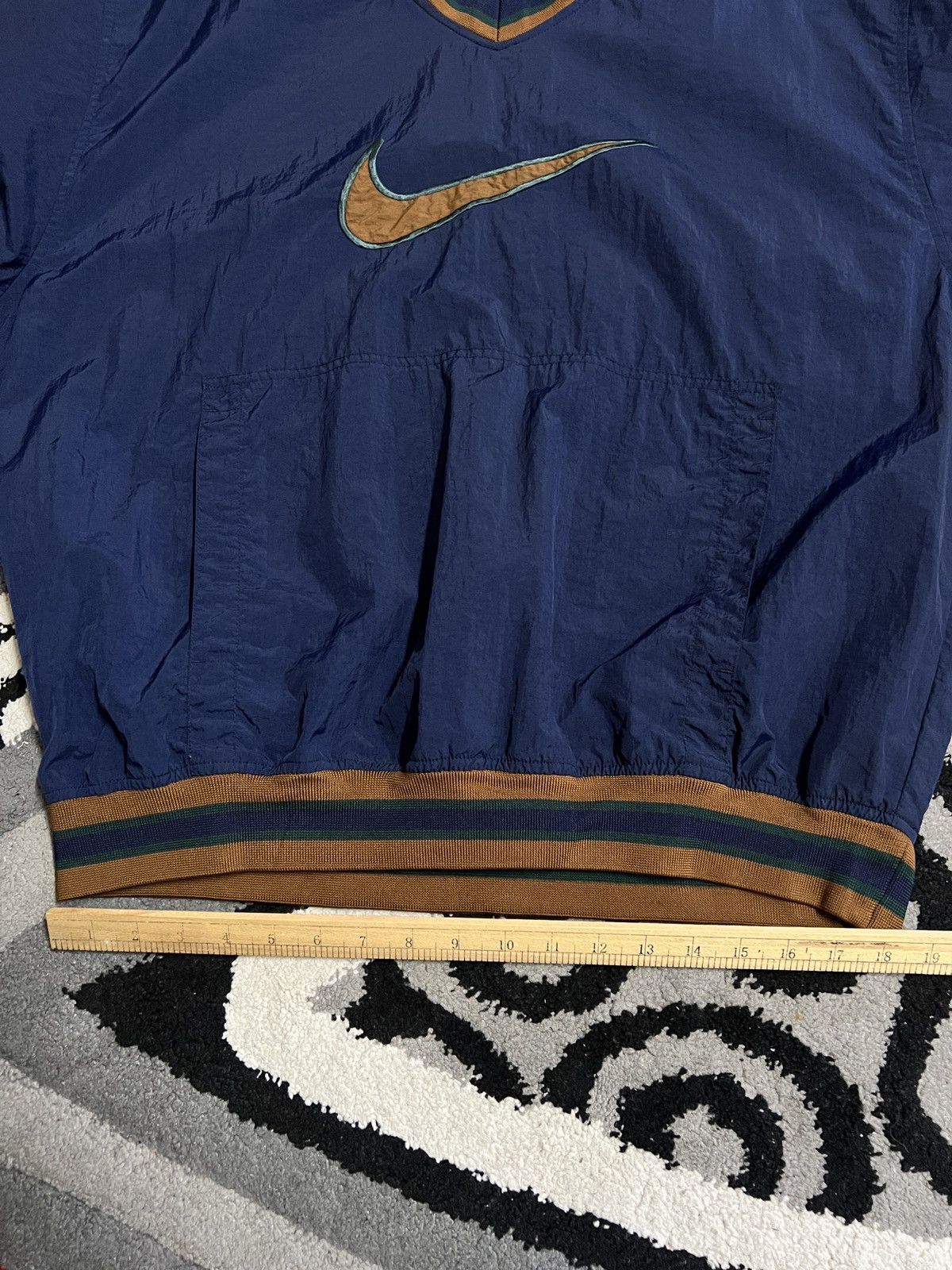 Nike Vintage 90s Nike Big Logo Swoosh Nylon Pullover Size US XL / EU 56 / 4 - 14 Thumbnail