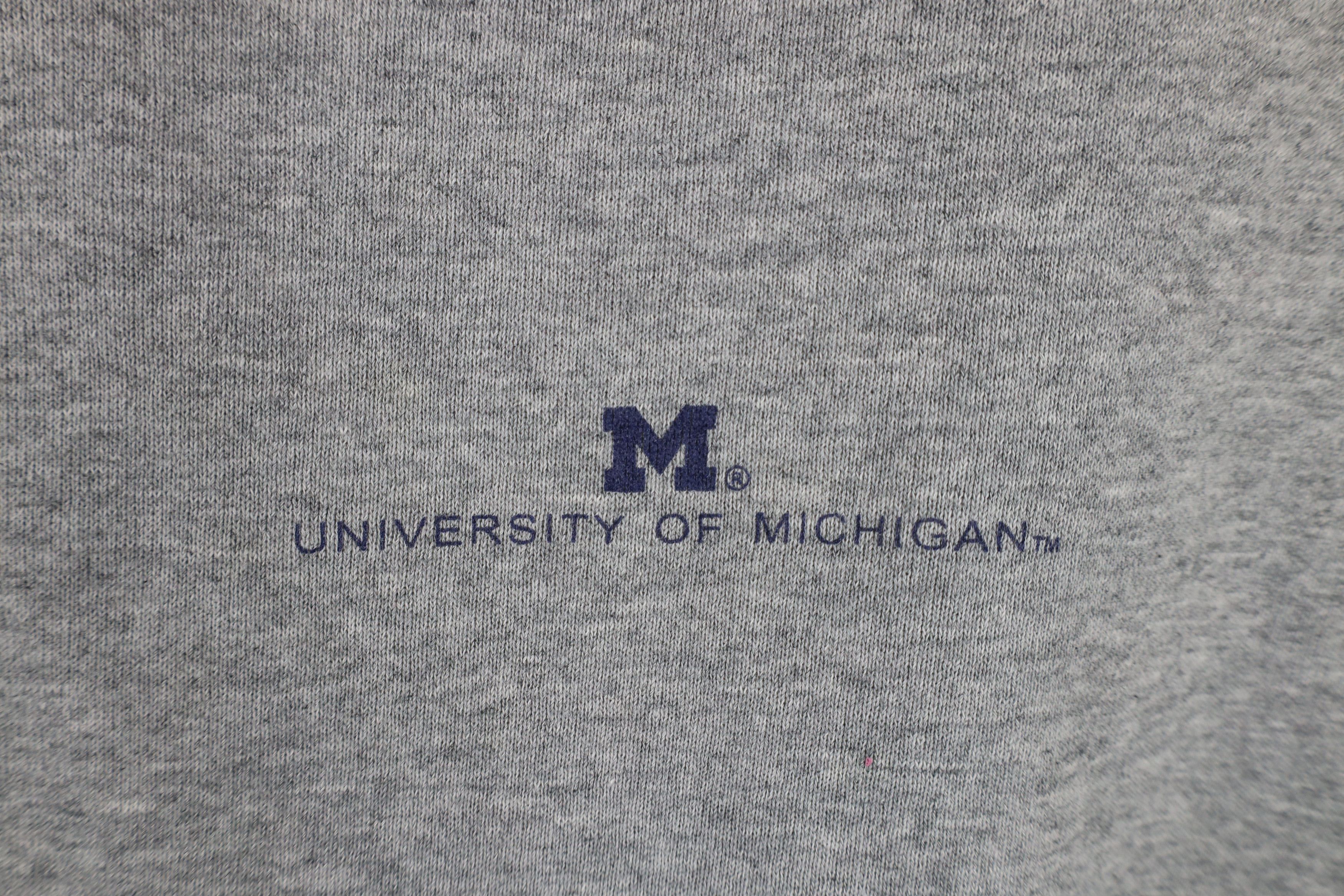 Vintage Vintage 90s Spell Out University of Michigan Sweatshirt Gray Size XL / US 12-14 / IT 48-50 - 4 Thumbnail