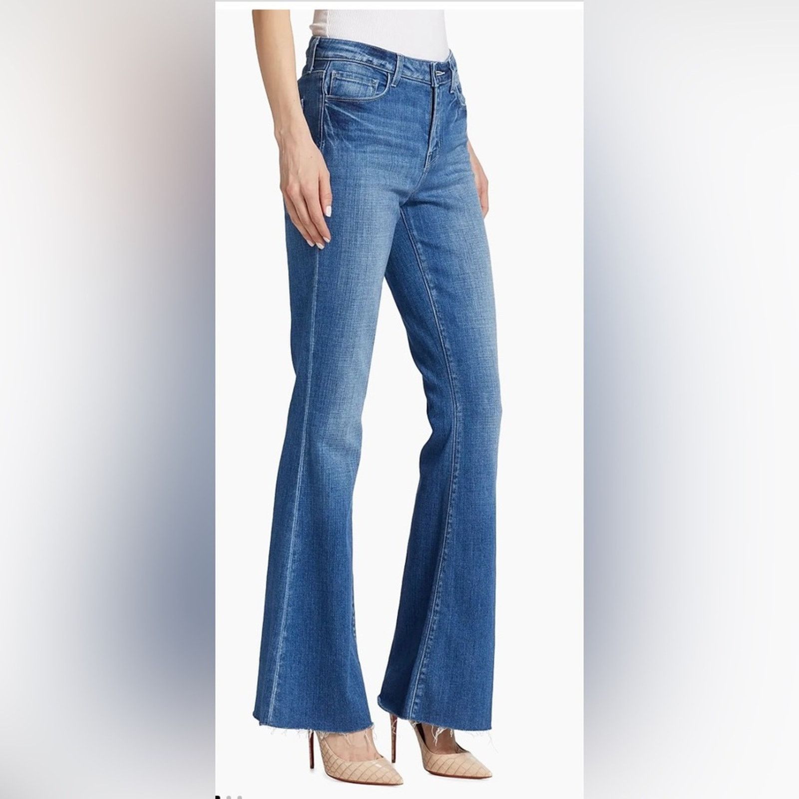 L'AGENCE NEW L'AGENCE $299 Sera Blue Flare Jeans size 25 Size 25" / US 0 / IT 36 - 3 Thumbnail