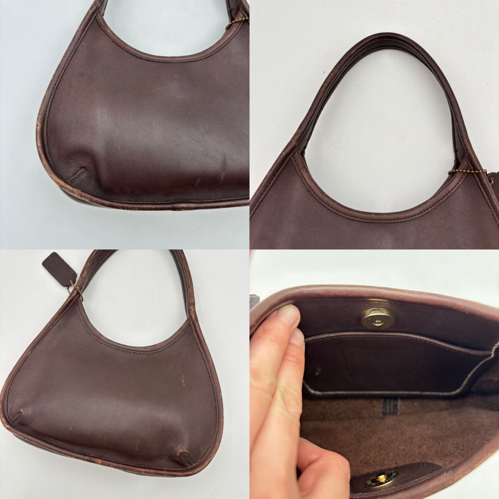 Coach VINTAGE Coach Mini Ergo Mahogany Handbag Satchel Leather Hobo 9027 Made in USA Women Brown USA Leather Hobo Bag Womens Coach Mini Ergo 9027 Size ONE SIZE - 8 Thumbnail