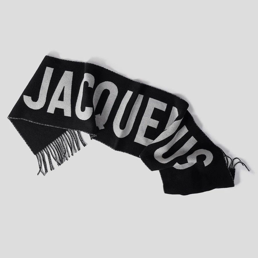 Jacquemus Jacquemus Logo Lana Virgin Wool Scarf Black Size ONE SIZE - 2 Thumbnail