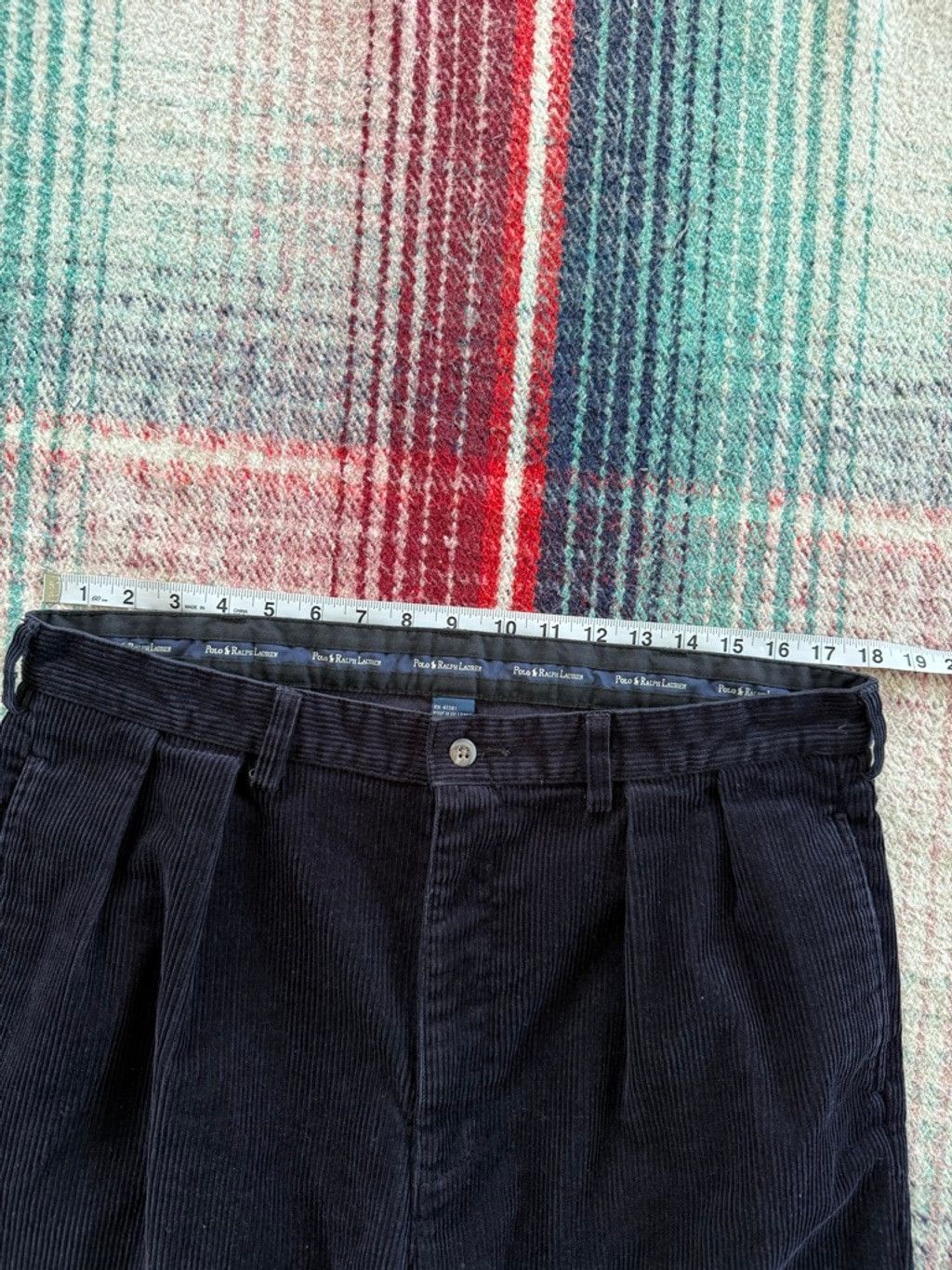 Polo Ralph Lauren Vintage Polo Ralph Lauren Navy Corduroy Wide Leg Pants 36x30 Size US 36 / EU 52 - 7 Thumbnail