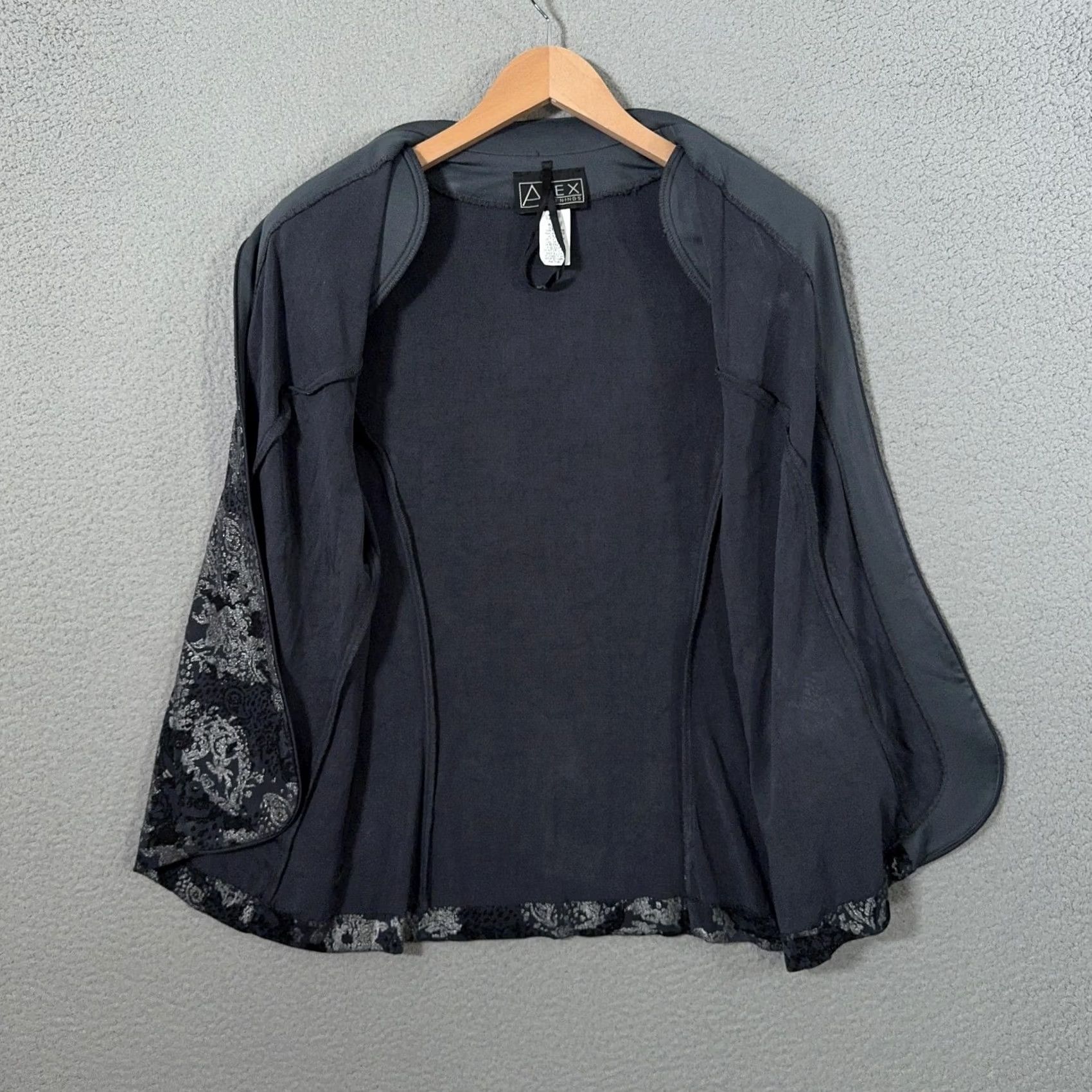 Alex Evenings VINTAGE Alex Evenings Jacket Womens XL Black Floral Metallic Open Front Formal Cardian Size XL / US 12-14 / IT 48-50 - 6 Thumbnail