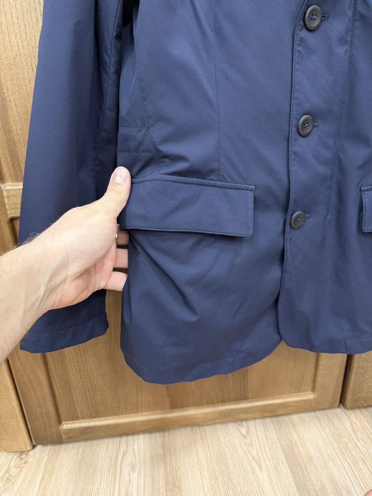 Boggi Boggi Nylon Metal Navy Blue Jacket Sport Coat Blazer Size US S / EU 44-46 / 1 - 4 Thumbnail