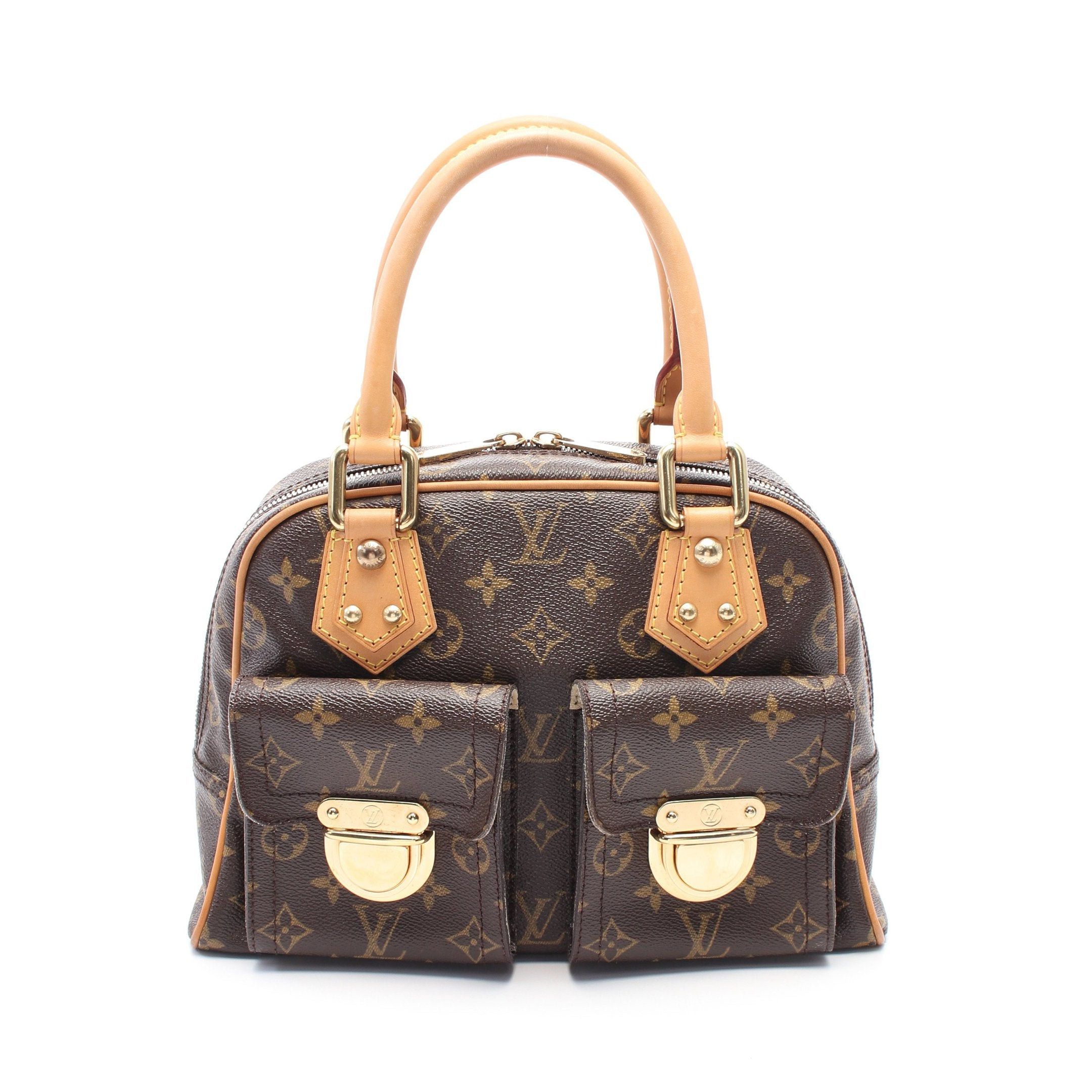 Louis Vuitton Louis Vuitton Manhattan Pm Monogram Handbag Leather Brown Size ONE SIZE - 1 Thumbnail