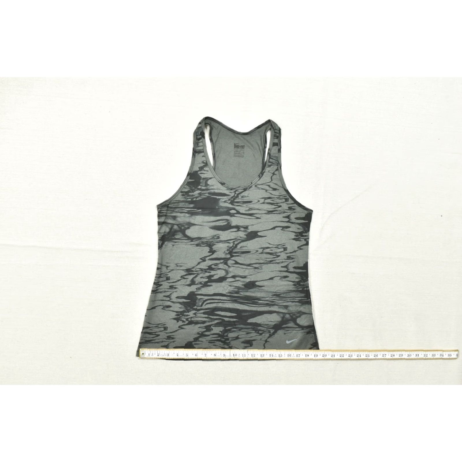 Nike VINTAGE? No — Nike Dri-FIT Women's Medium Gray Abstract Print Racerback Tank Top Regular Fit Size M / US 6-8 / IT 42-44 - 5 Thumbnail