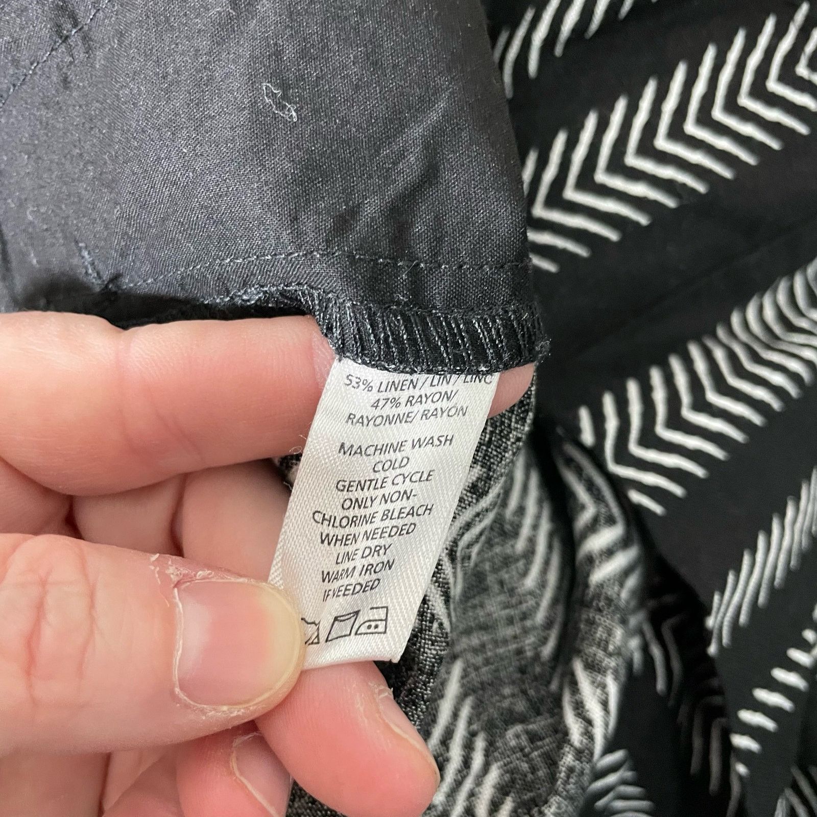 Loft Ann Taylor LOFT Black & White Linen Blend A-Line Skirt Size 28" / US 6 / IT 42 - 5 Thumbnail