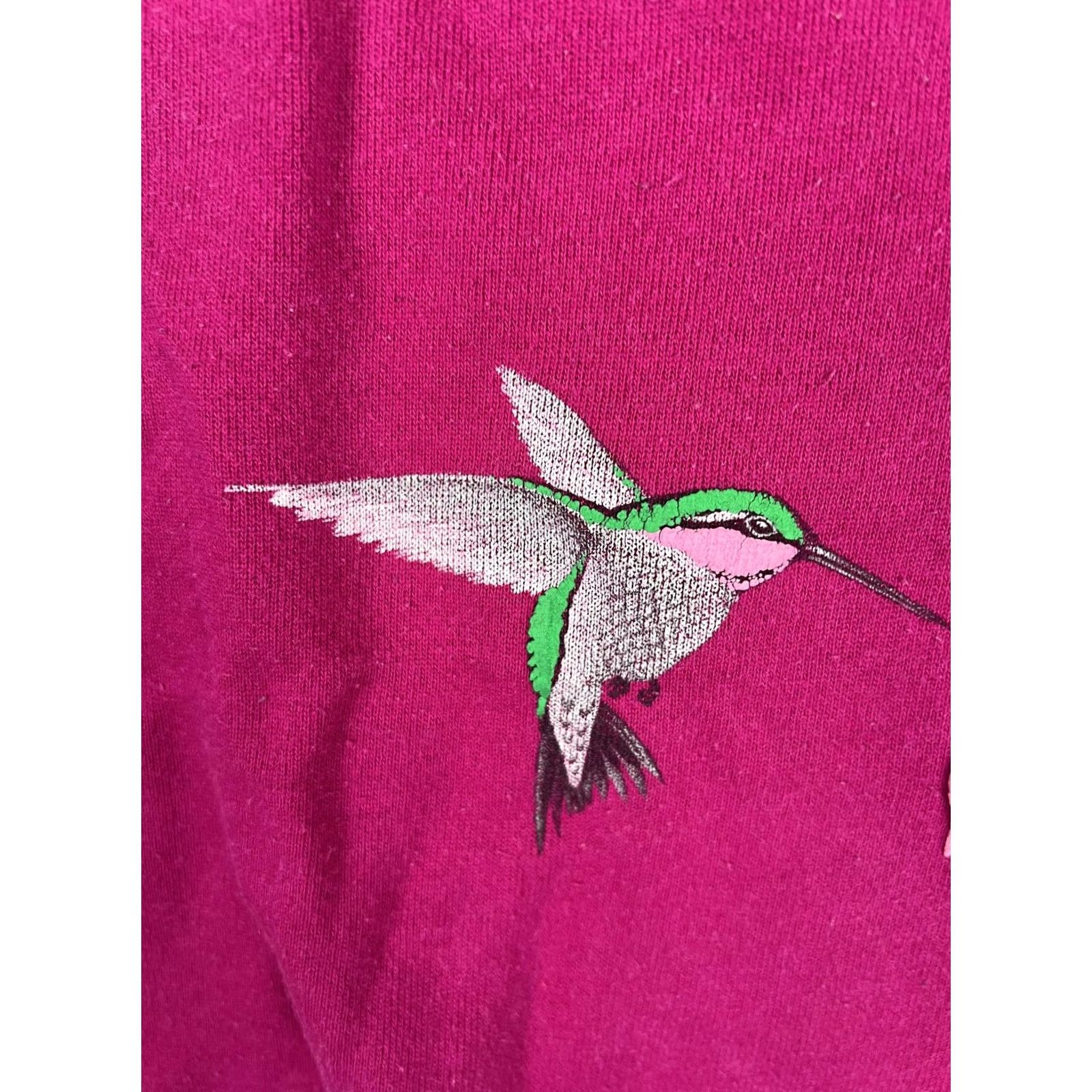 Vintage Morning Sun Purple Hummingbird Floral Crewneck Fleece Sweatshirt Womens M Size M Casual Long Sleeve Raglan Pullover Graphic Print Size M / US 6-8 / IT 42-44 - 3 Thumbnail