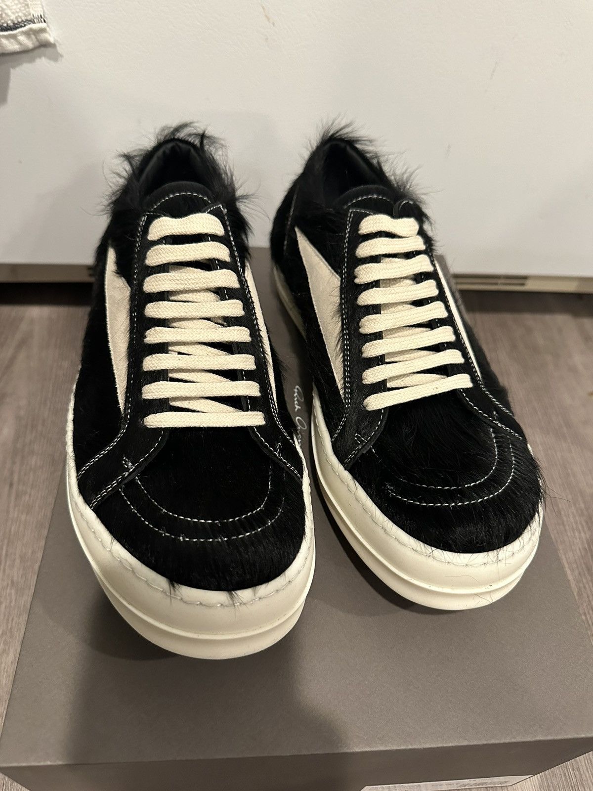 image of Rick Owens Pony Hair Vintage Low Black Size 42 Shoes, Men's