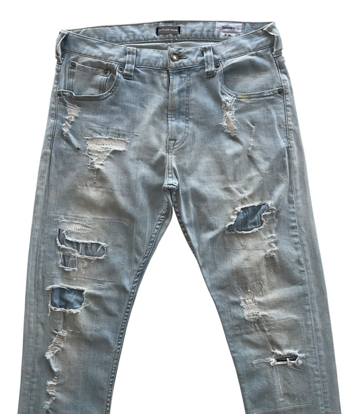 Japanese Brand Ripped Distressed Bayflow Denim Size US 30 / EU 46 - 3 Thumbnail