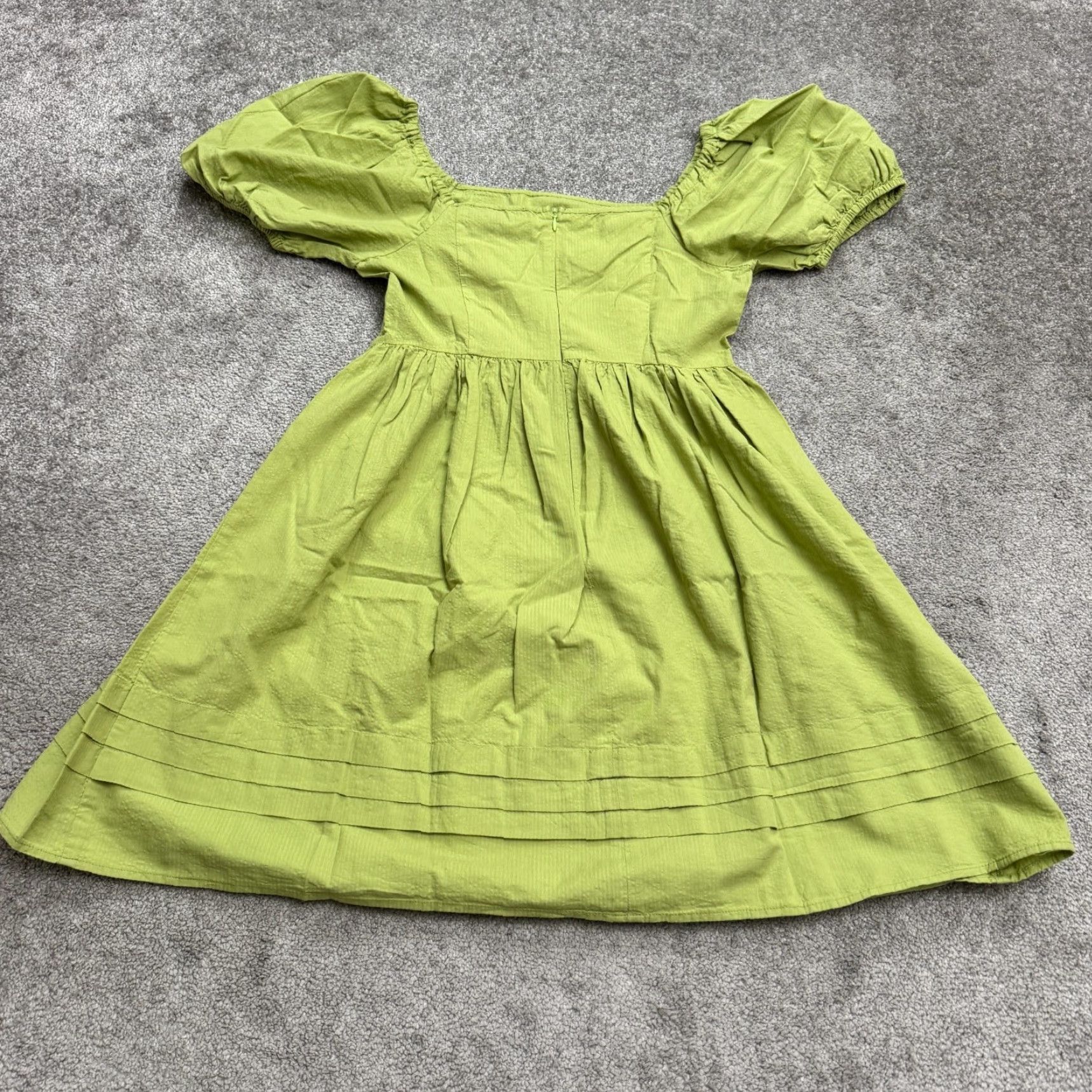 Vintage Princess Highway A-Line Mini Dress Women 10 Green Puff Sleeve Casual Bohemian Size L / US 10 / IT 46 - 2 Thumbnail