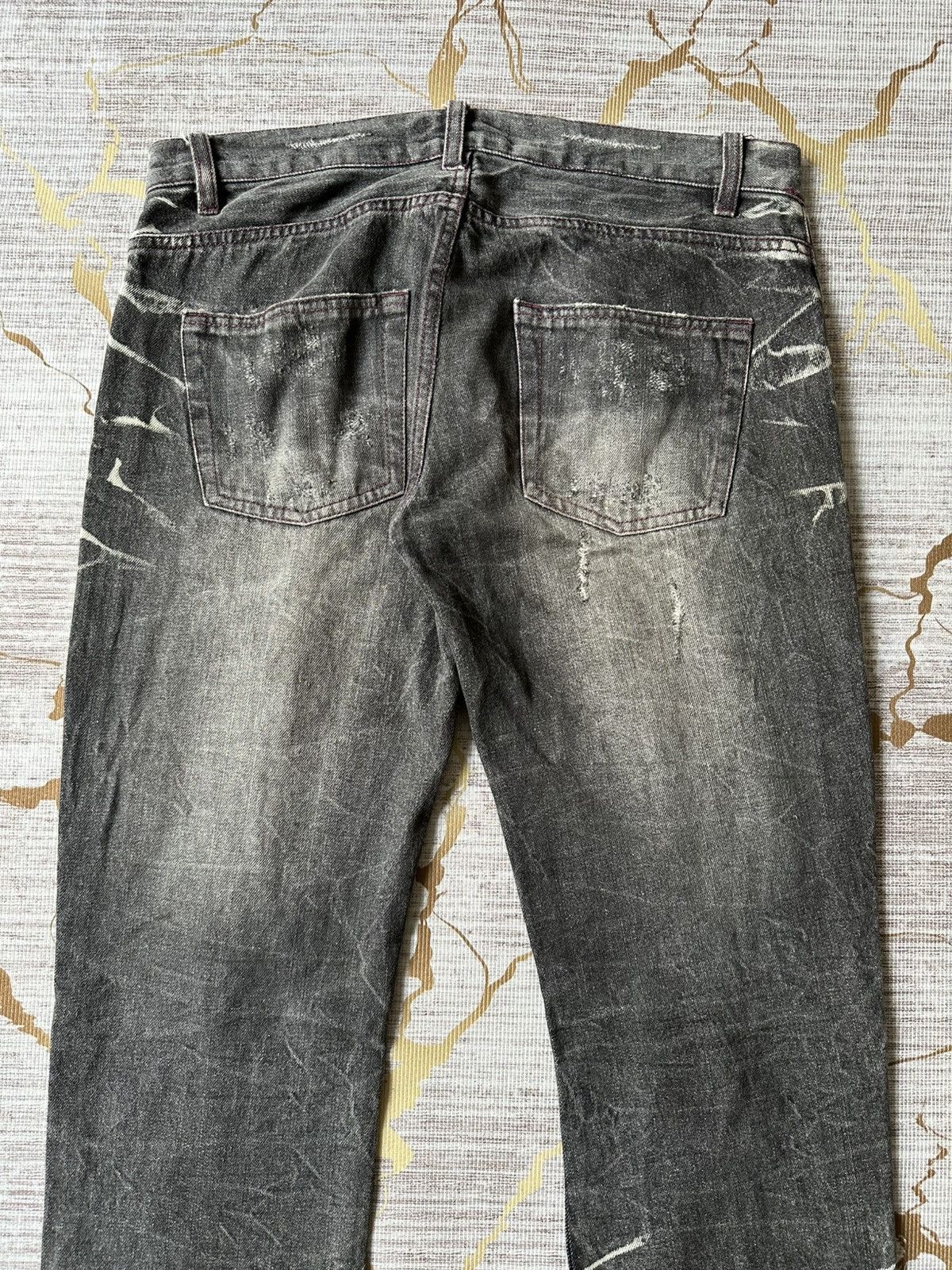 Tornado Mart LOWBOX Claw Marks Distressed Design Denim Size US 33 - 13 Thumbnail
