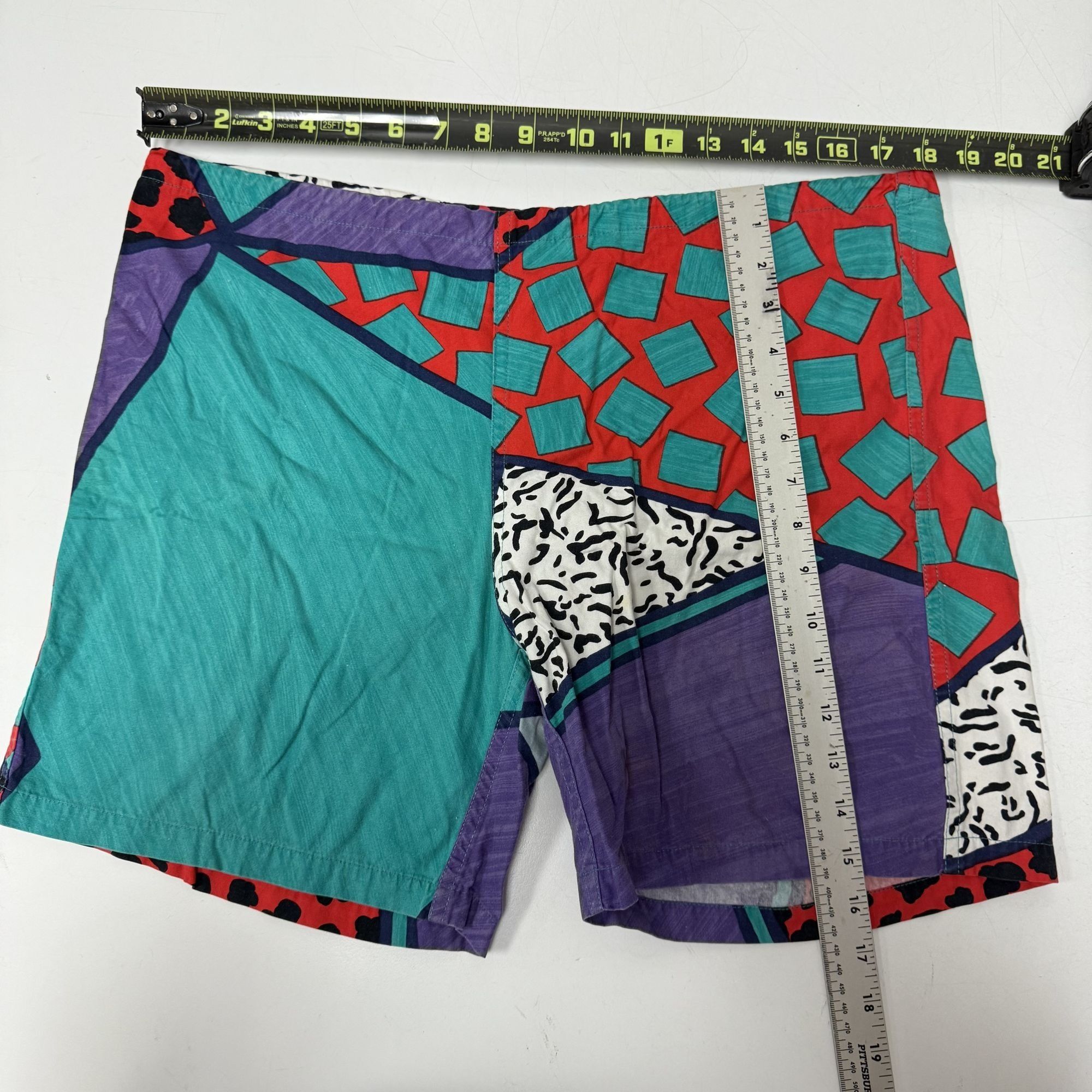 Other Vtg Original JAMS Surf Line Neon GEOMETRIC Shorts Size US 36 / EU 52 - 7 Thumbnail